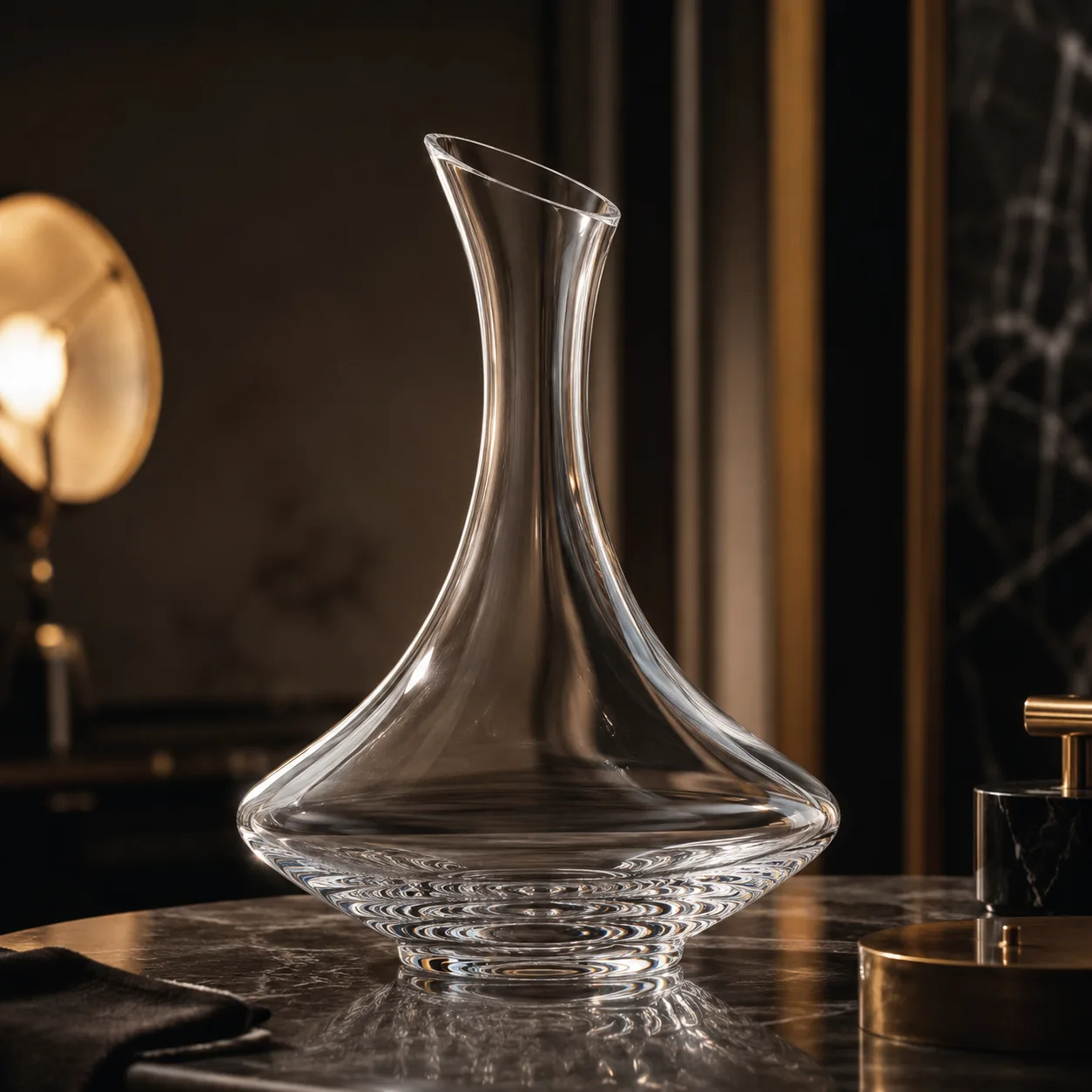 Detail view of Cut Glass Wine Decanter showing accessory confirmed according to selected model