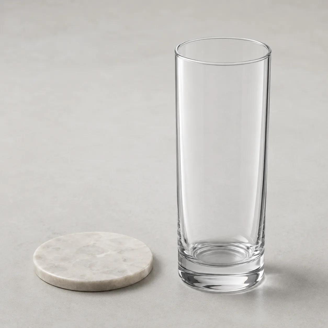 Angled side view of Collins Glass showing the outer profile
