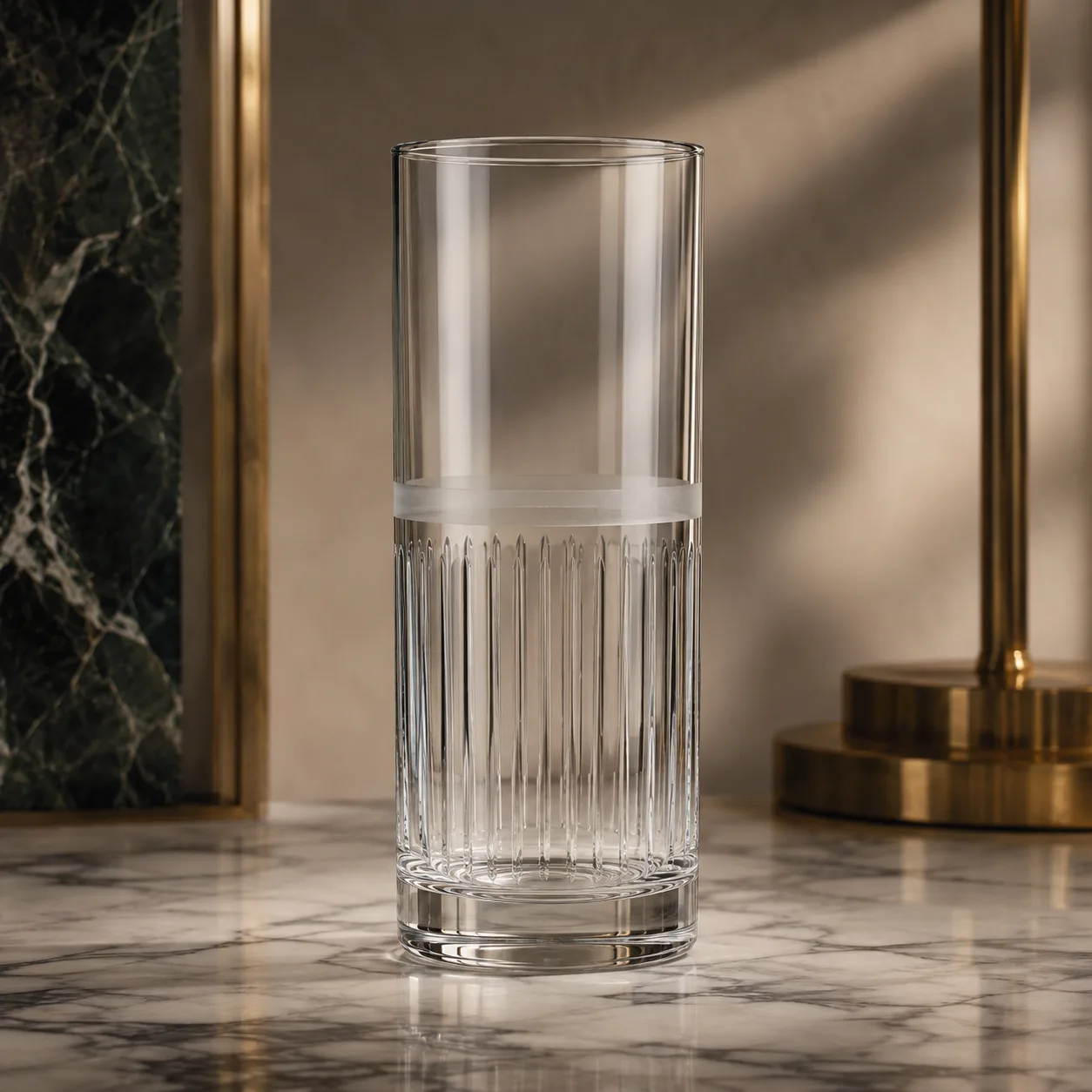 Detail view of Collins Glass showing rim or base detail