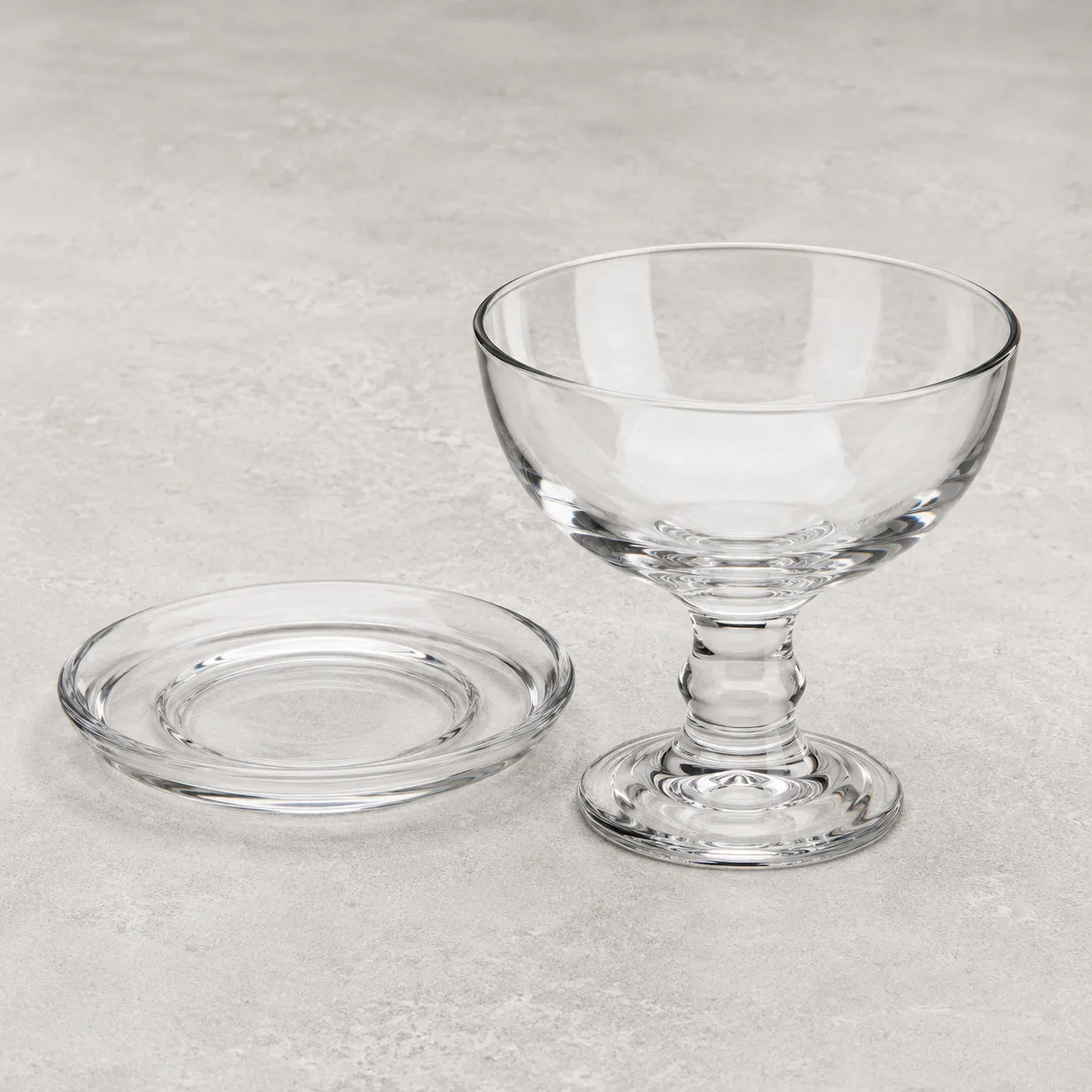 Angled side view of Dessert Cup showing the outer profile