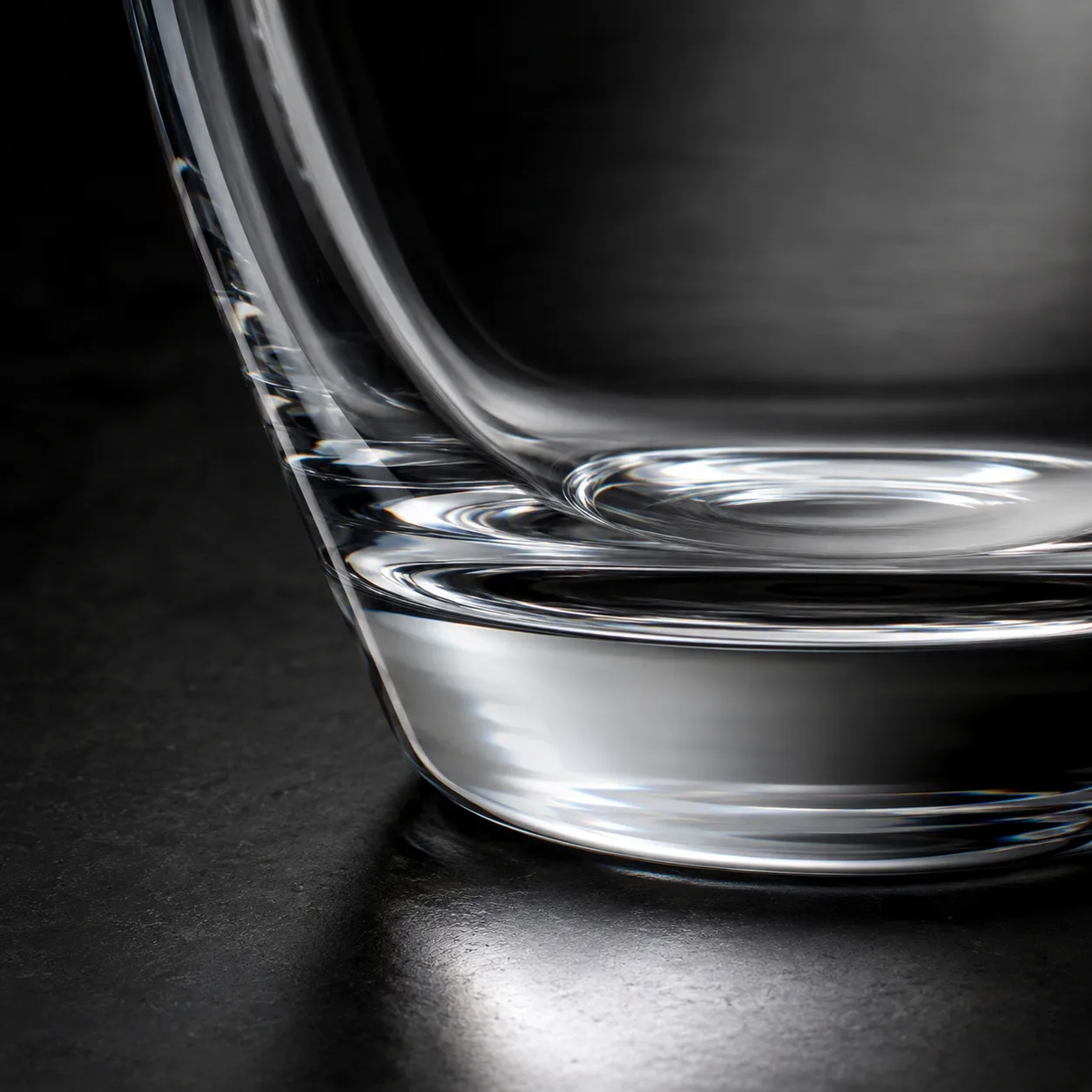Close view of Espresso Cup showing stem or base and logo print / decal