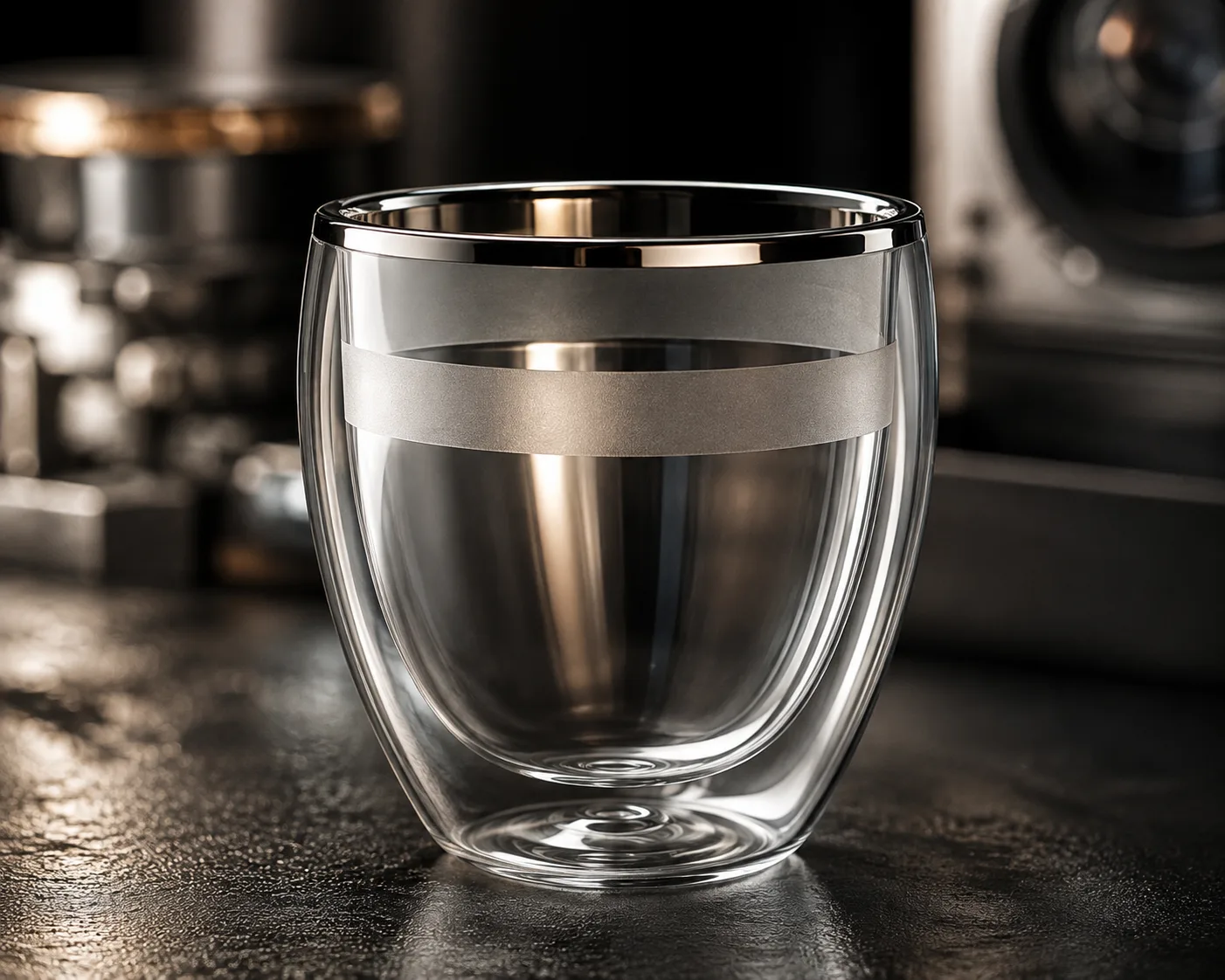 Glass Beverage Cup in a coordinated hospitality table presentation.