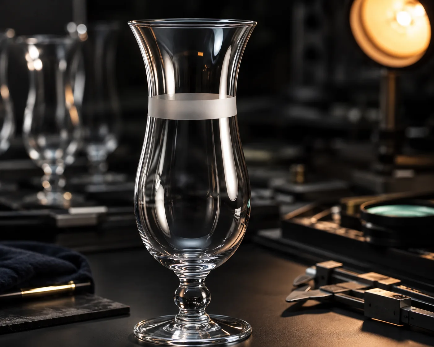Hurricane Cocktail Glass in a coordinated hospitality table presentation.