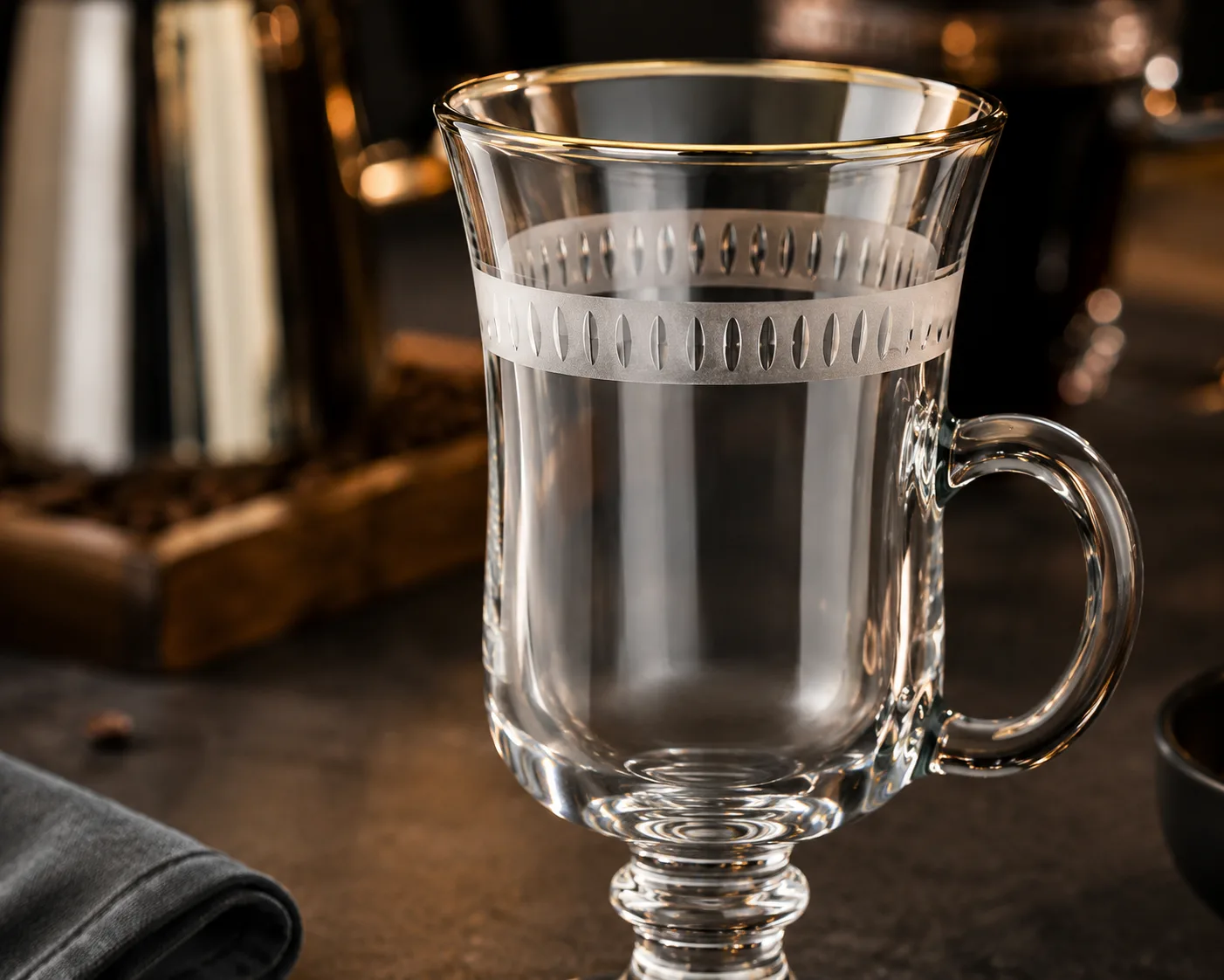 Irish Coffee Glass in a coordinated hospitality table presentation.