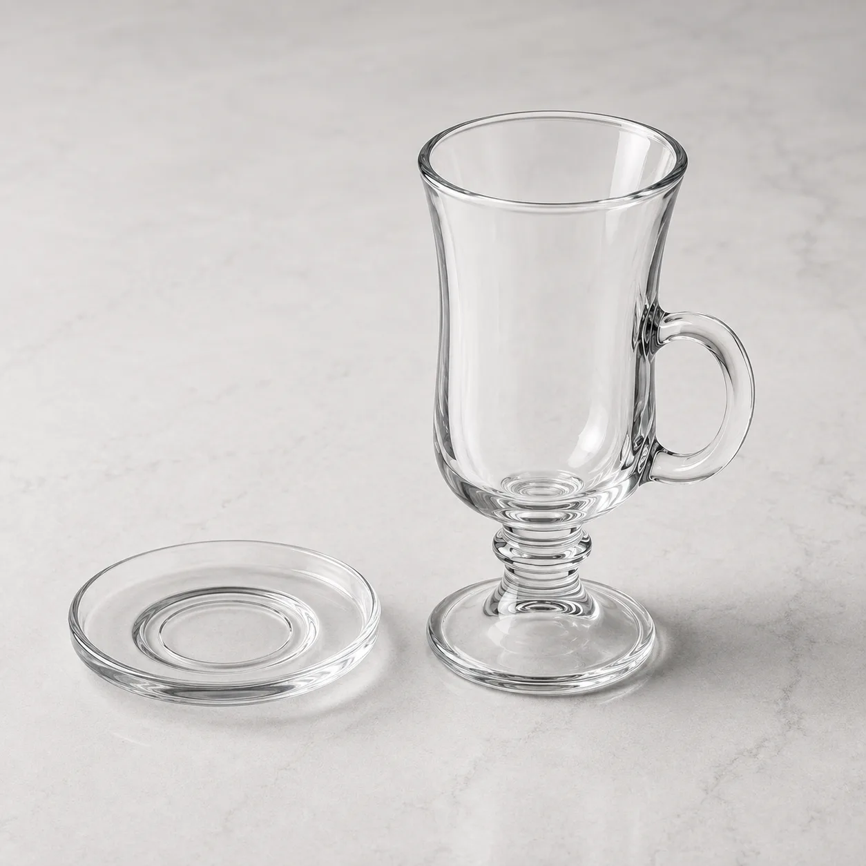 Angled side view of Irish Coffee Glass showing the outer profile