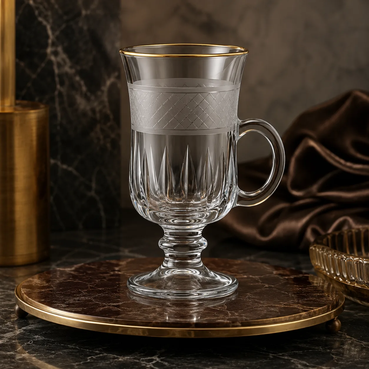 Detail view of Irish Coffee Glass showing rim or base detail