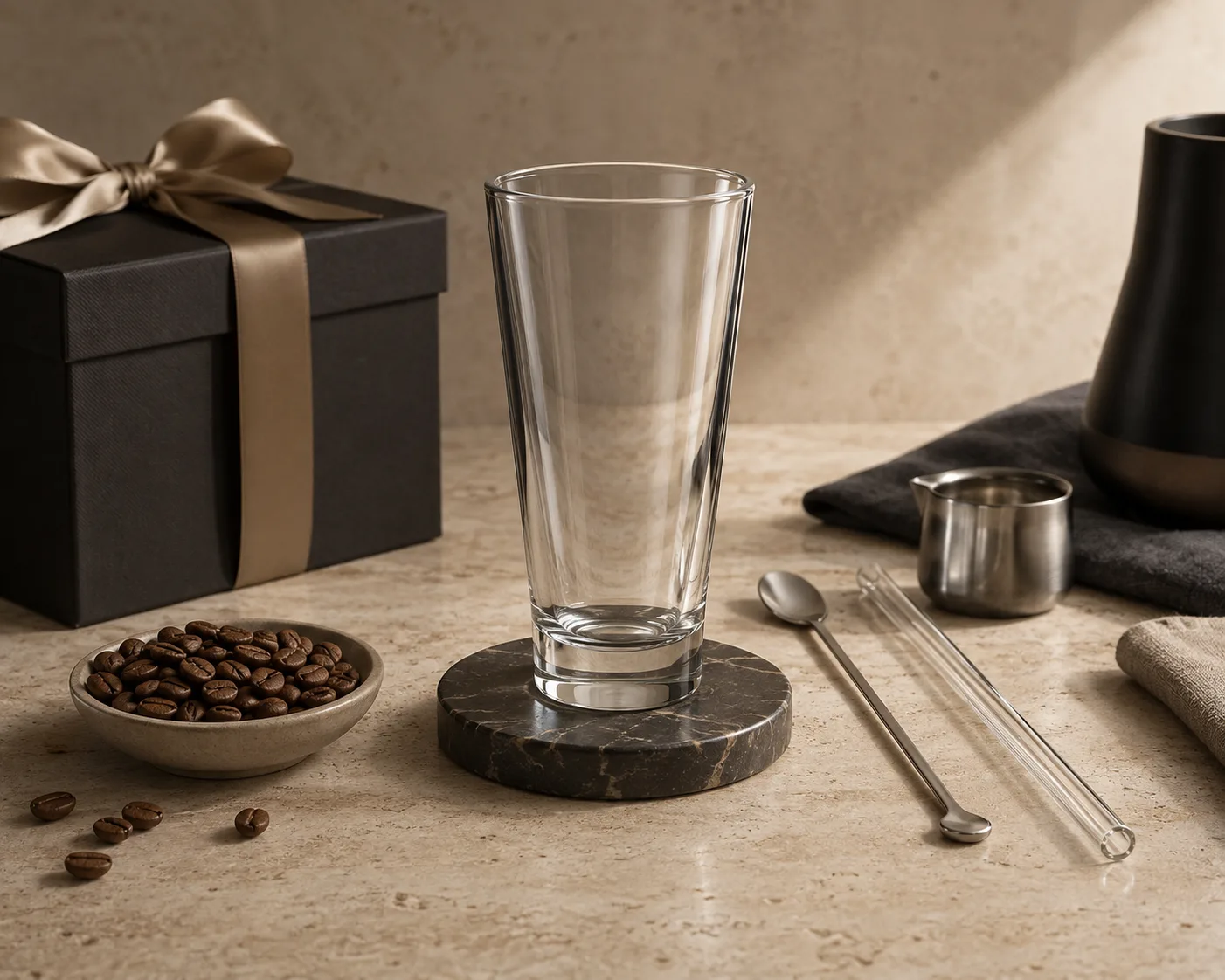 Latte Glass shown from a secondary angle with the bowl and rim visible.