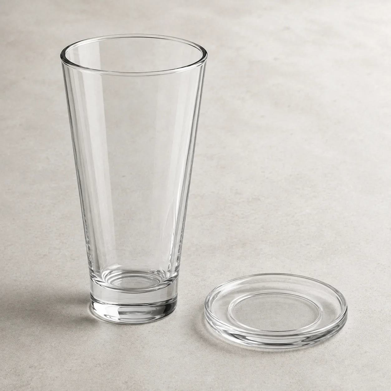 Angled side view of Latte Glass showing the outer profile