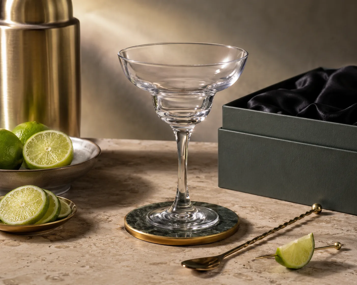 Margarita Glass shown from a secondary angle with the bowl and rim visible.