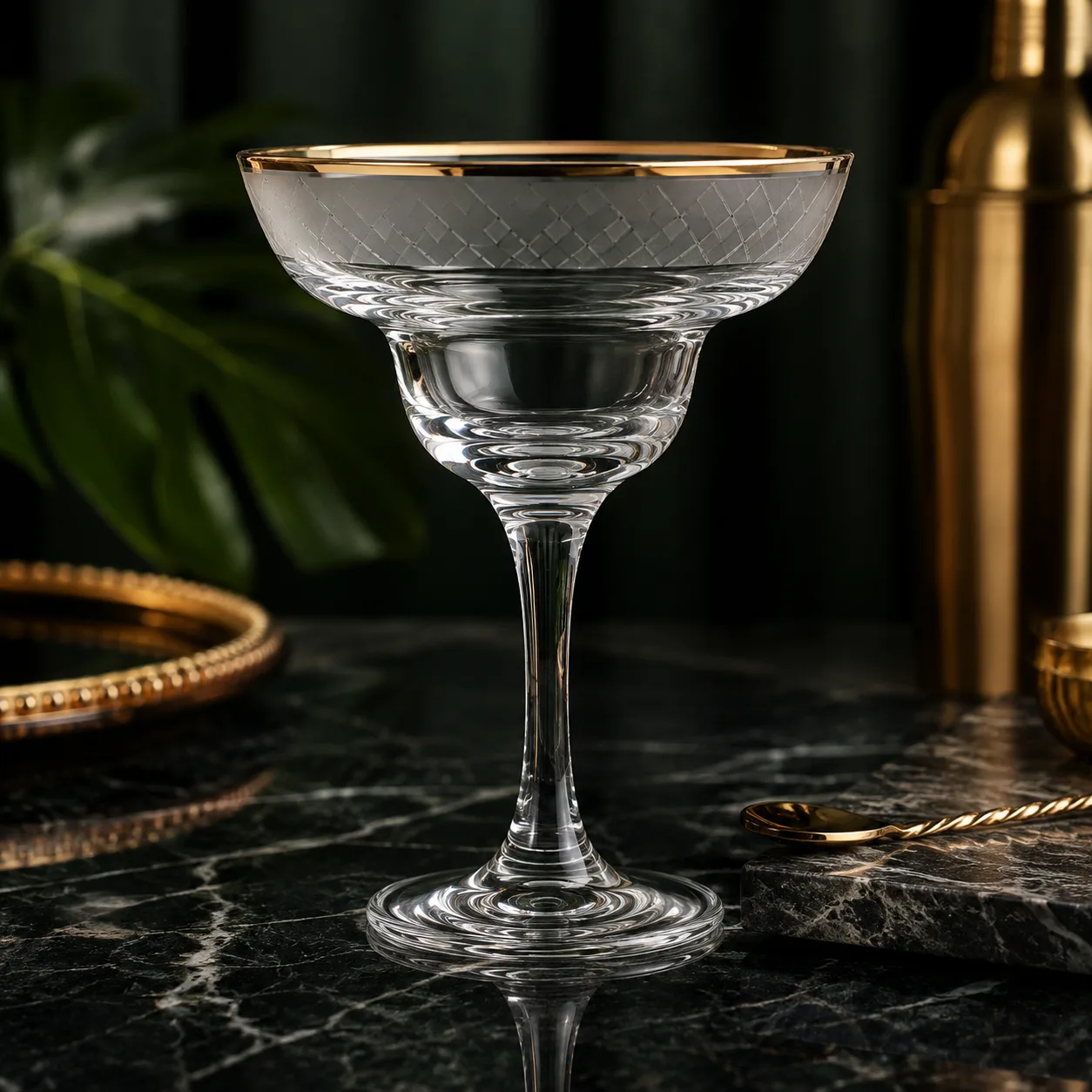 Detail view of Margarita Glass showing rim or base detail