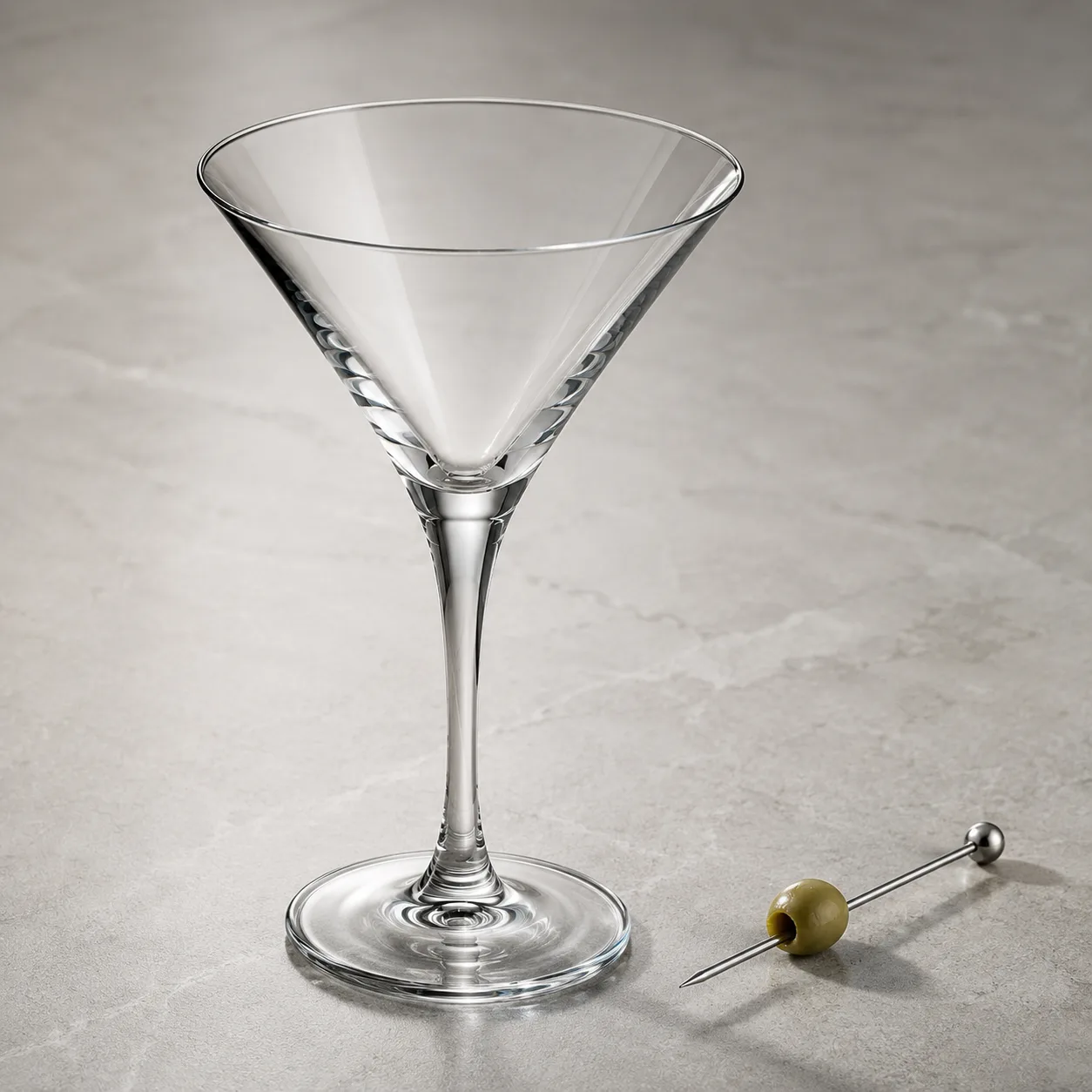 Angled side view of Martini Glass showing the outer profile