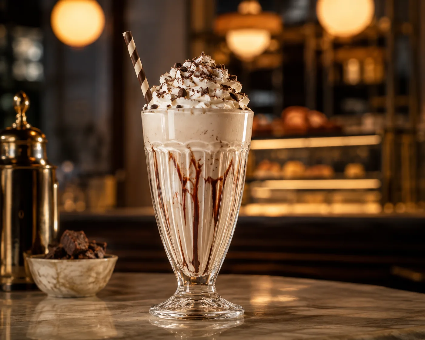 Milkshake Glass in a beverage service setting for milkshakes and desserts.