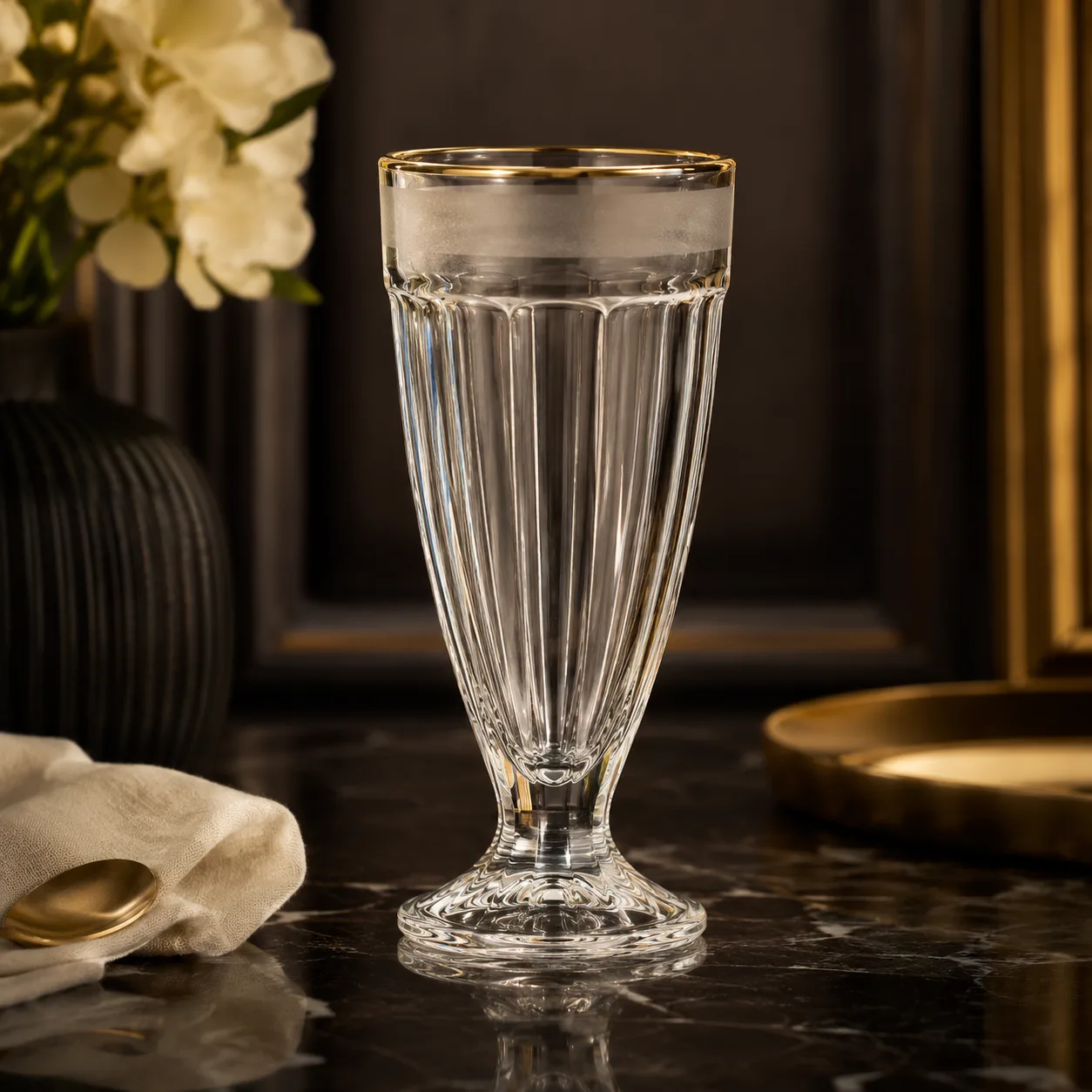 Detail view of Milkshake Glass showing rim or base detail