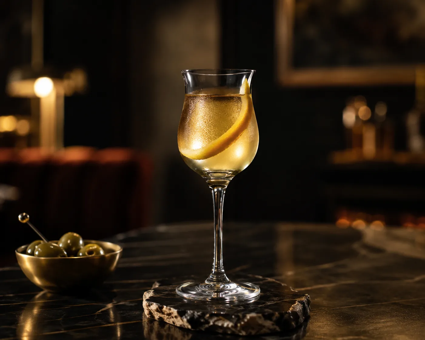 Nick and Nora Glass in a beverage service setting for classic cocktails and premium bar service.