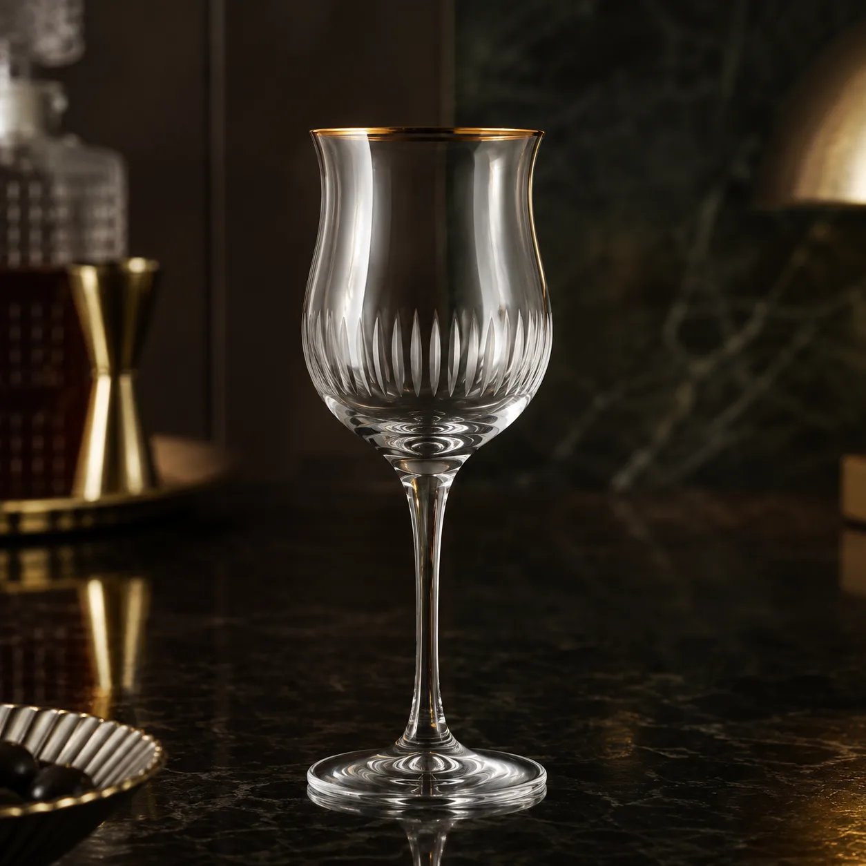 Detail view of Nick and Nora Glass showing rim or base detail