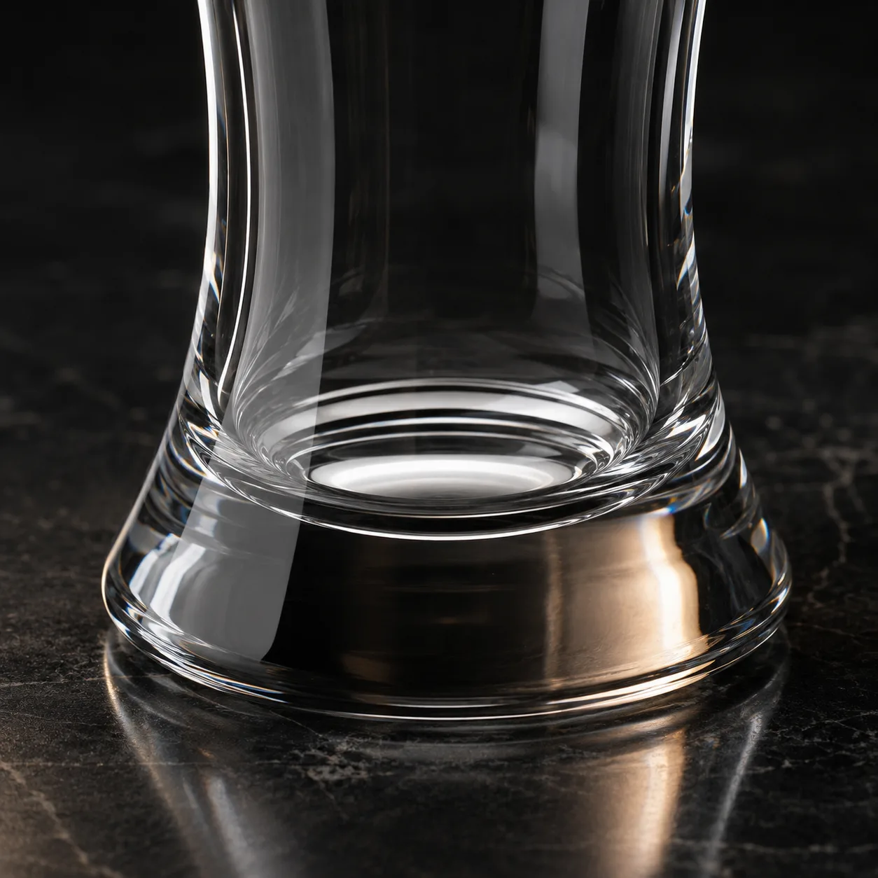 Pilsner Beer Glass shown from a secondary angle with the bowl and rim visible.