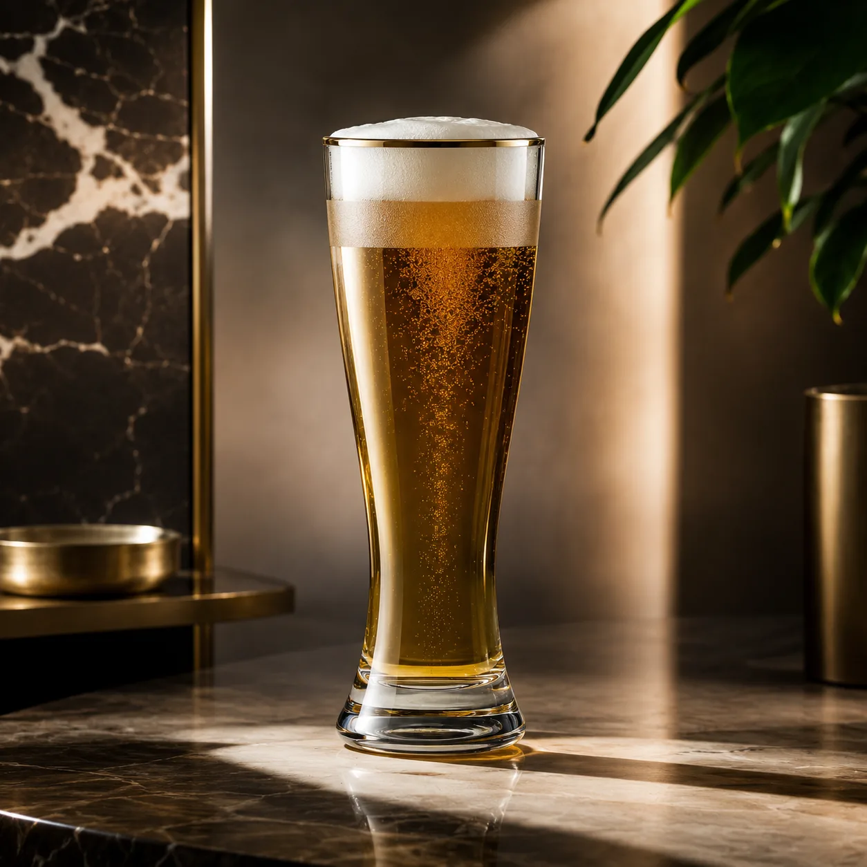 Detail view of Pilsner Beer Glass showing rim or base detail