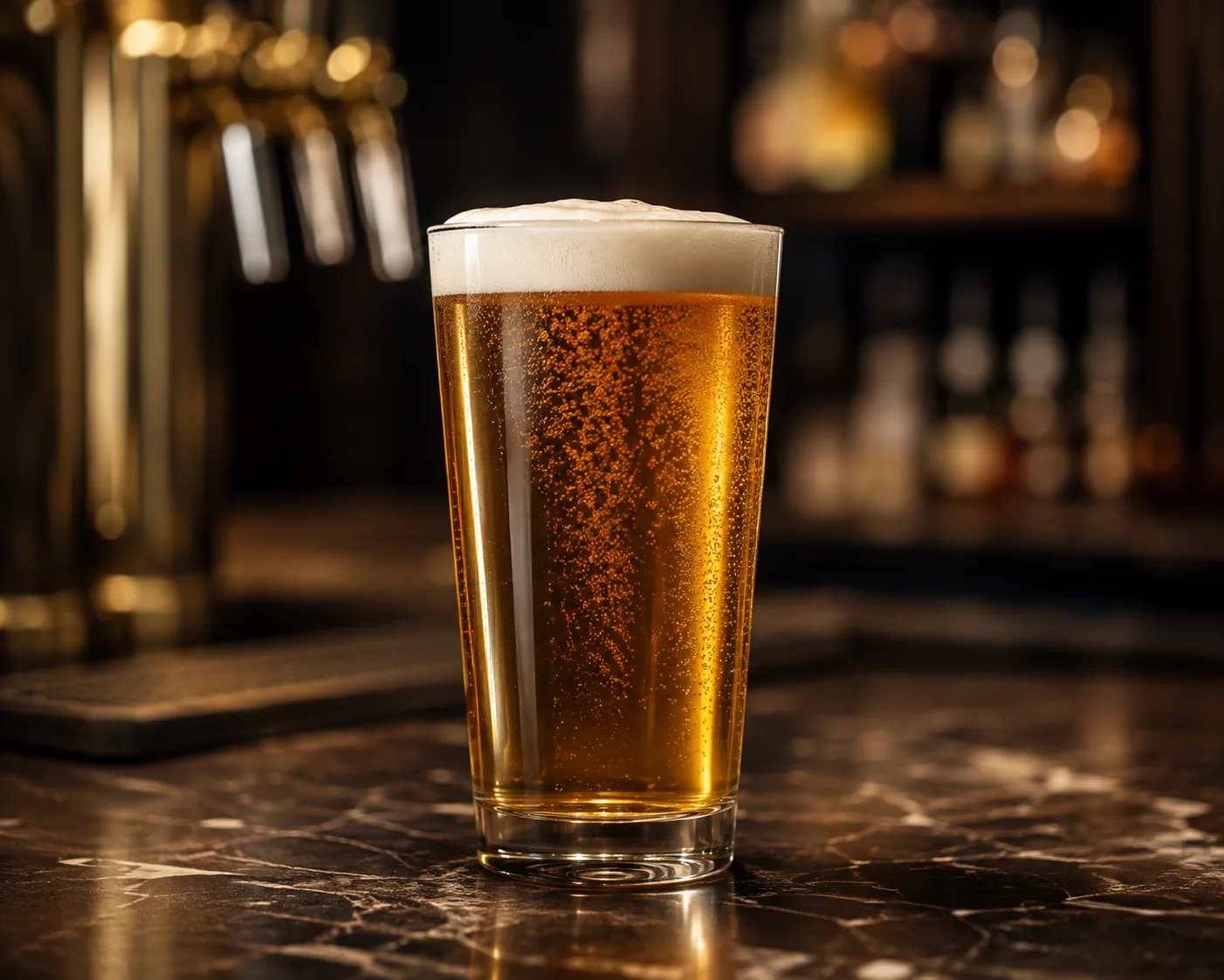 Pint Beer Glass in a beverage service setting for beer and cider.