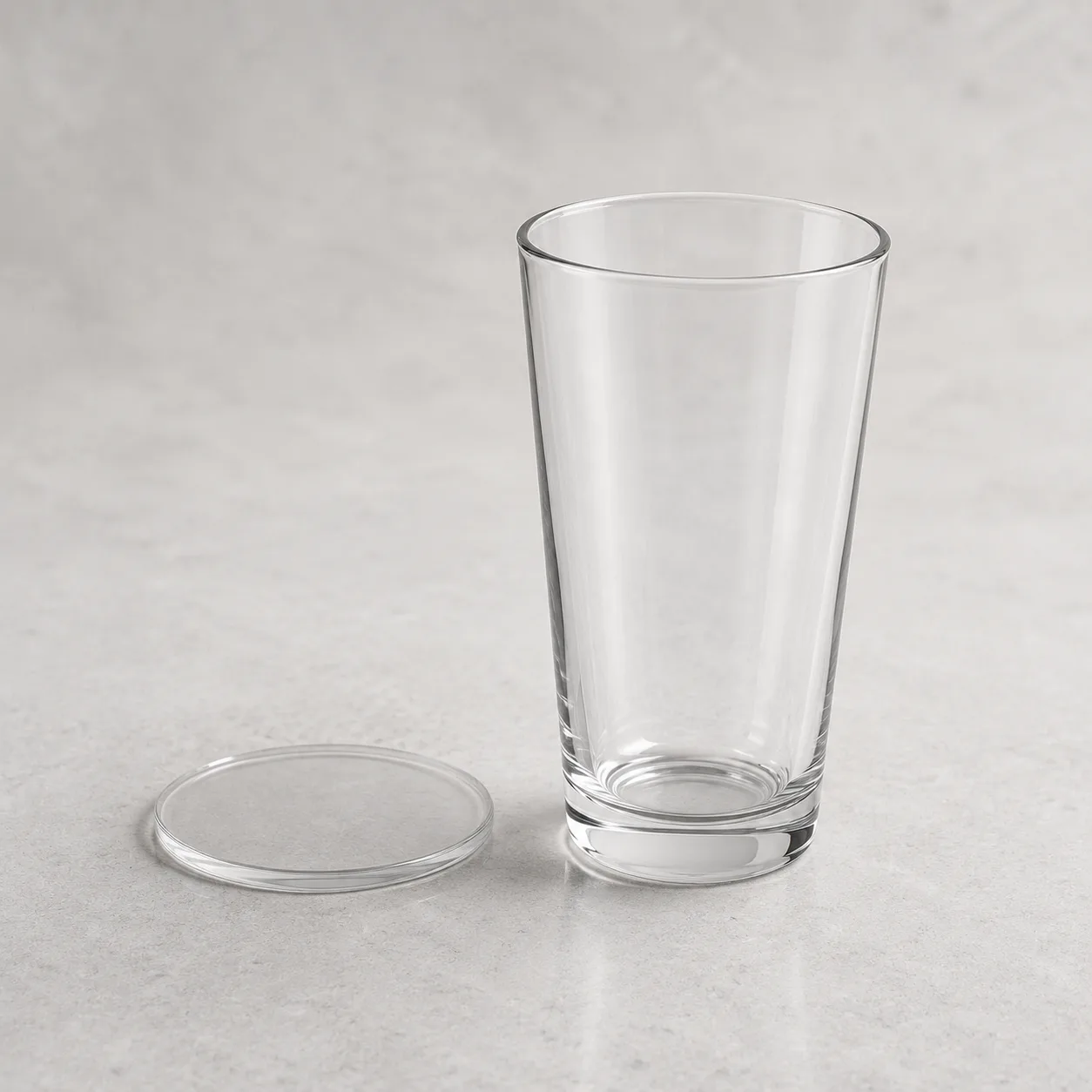 Angled side view of Pint Beer Glass showing the outer profile