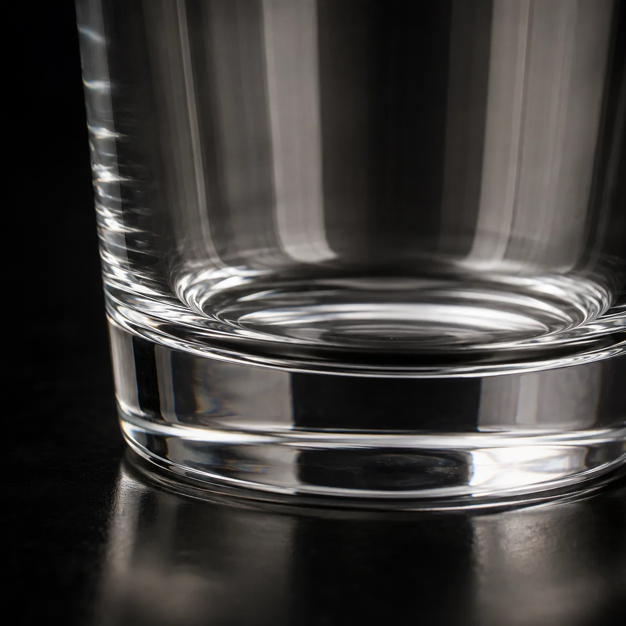 Close view of Pint Beer Glass showing stem or base and logo print / decal