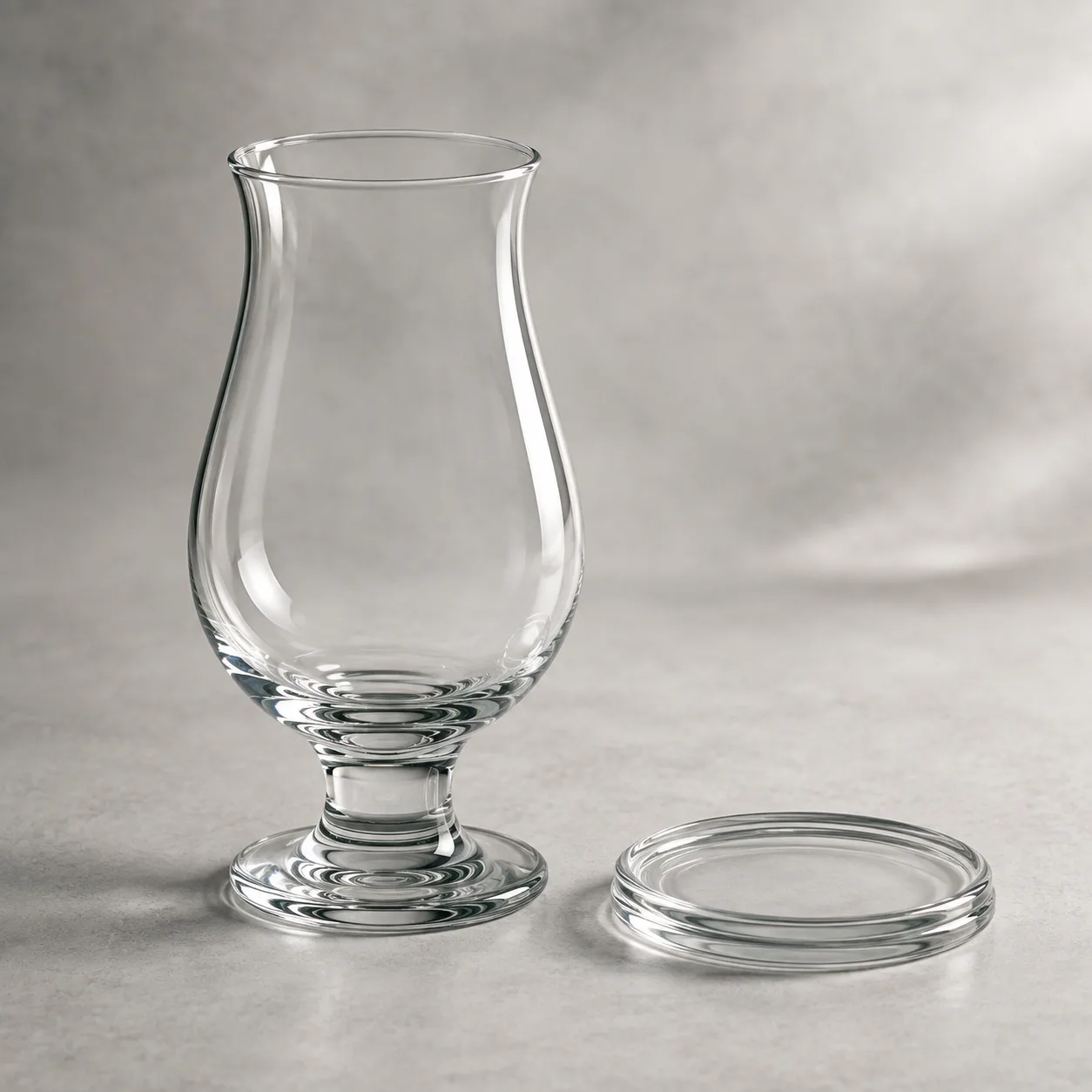 Angled side view of Tulip Beer Glass showing the outer profile