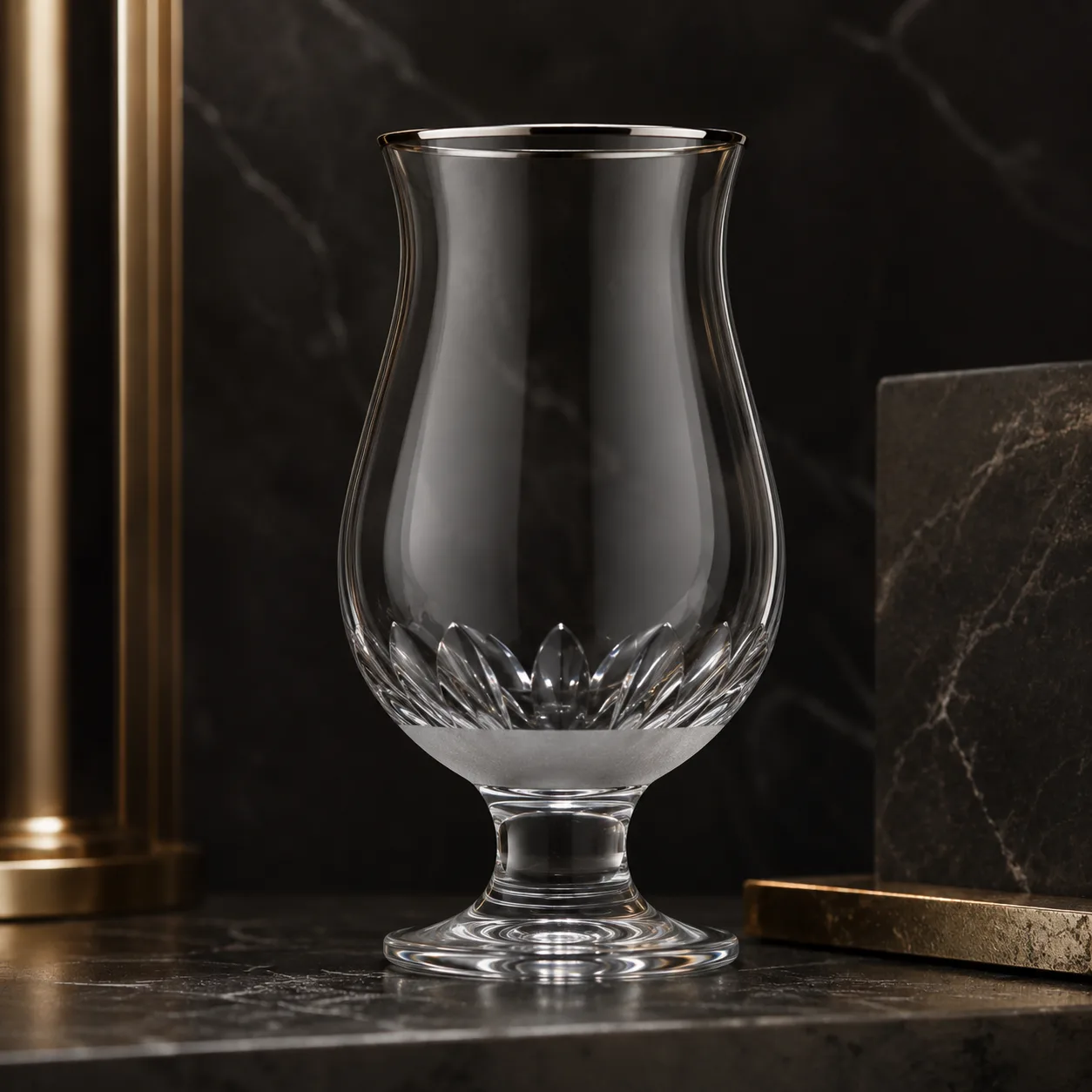 Detail view of Tulip Beer Glass showing rim or base detail
