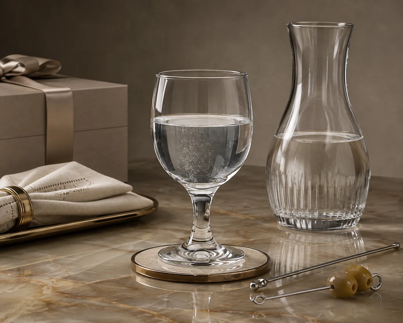 Water Goblet shown from a secondary angle with the bowl and rim visible.