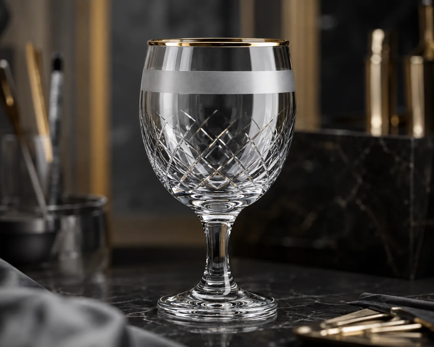 Water Goblet in a coordinated hospitality table presentation.