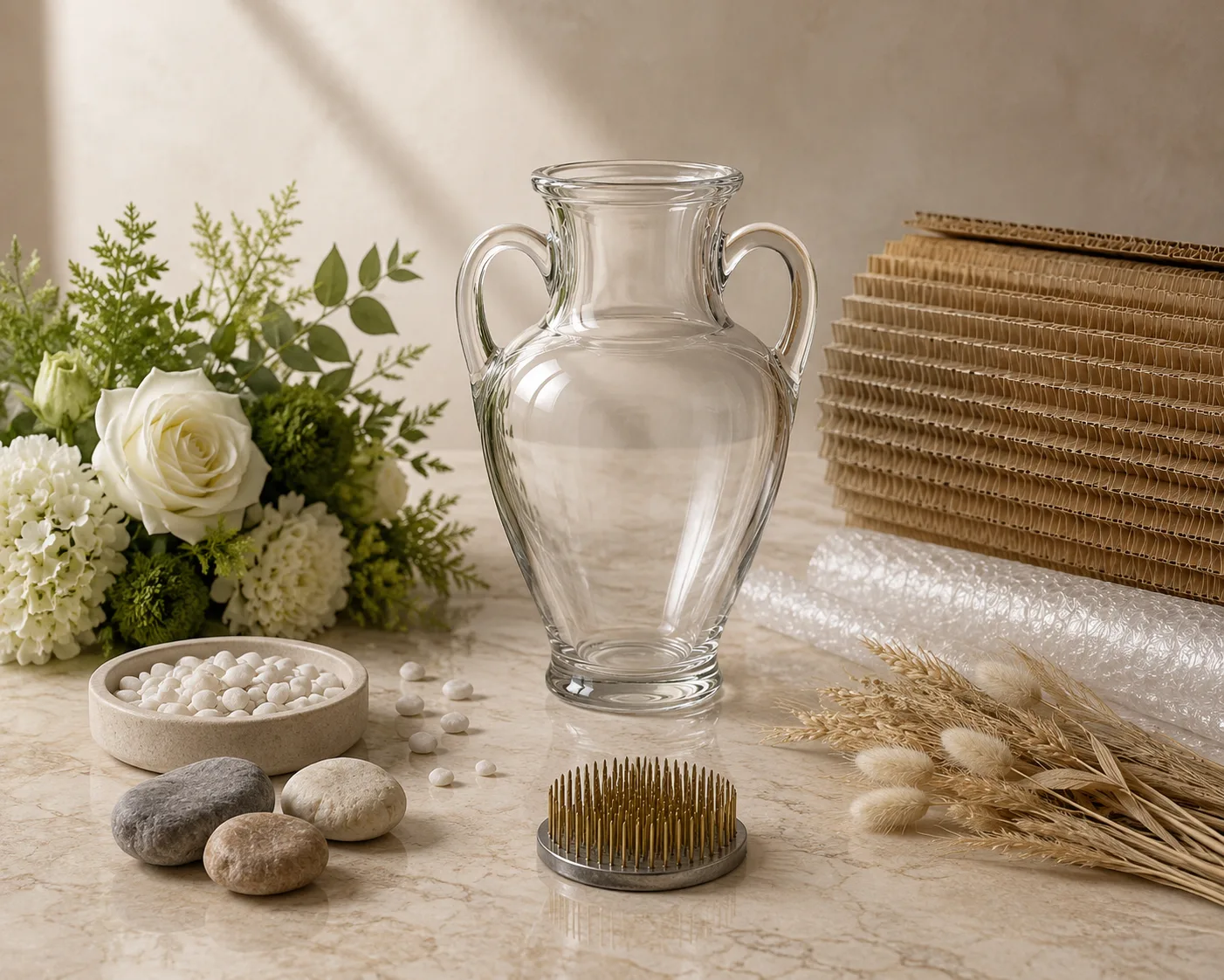 Glass Amphora Vase shown from a secondary angle with the opening and body profile visible.
