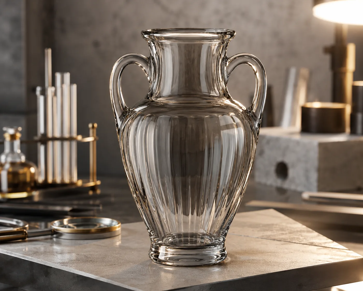 Glass Amphora Vase in a coordinated tabletop or interior display.
