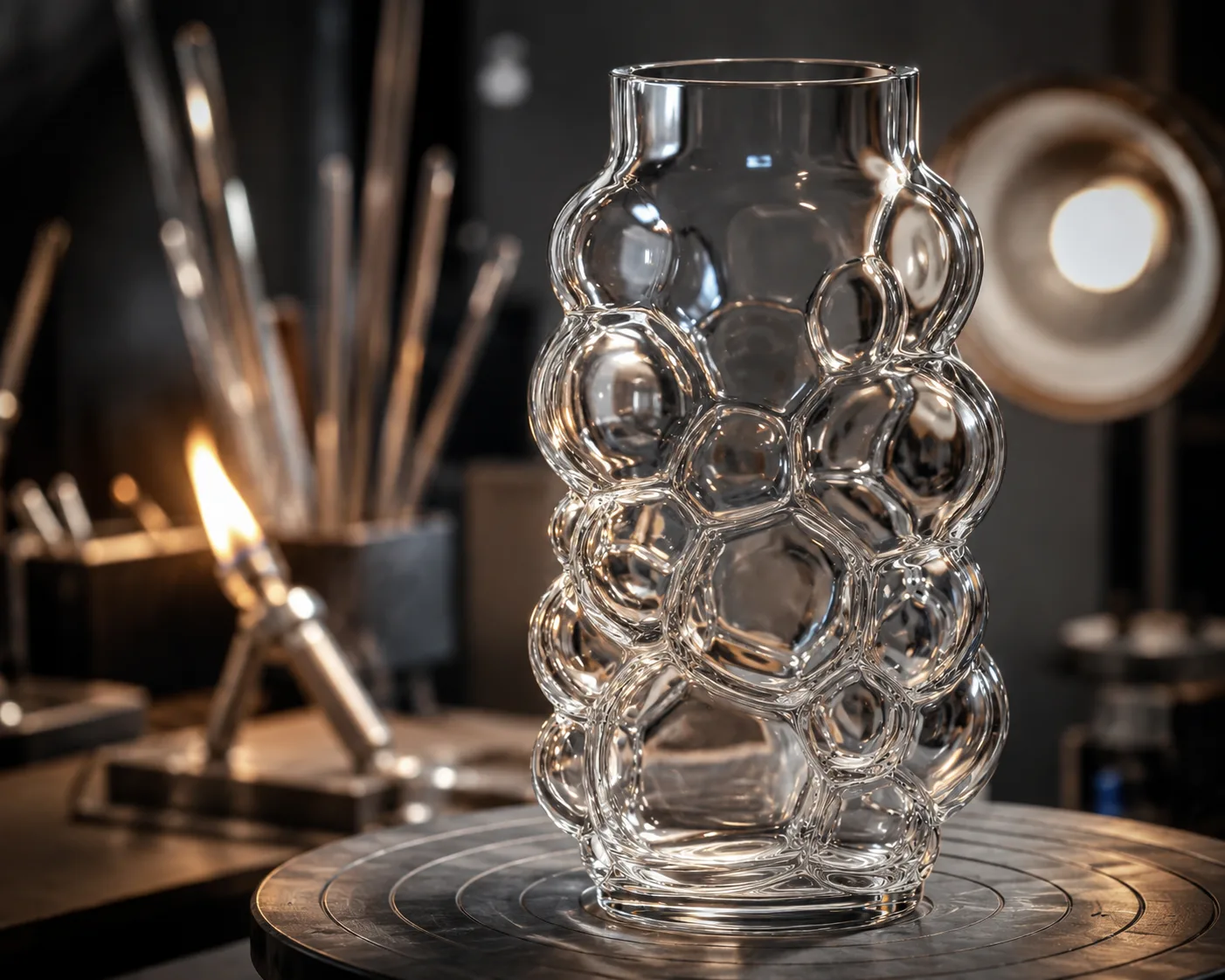 Glass Bubble Vase in a coordinated tabletop or interior display.