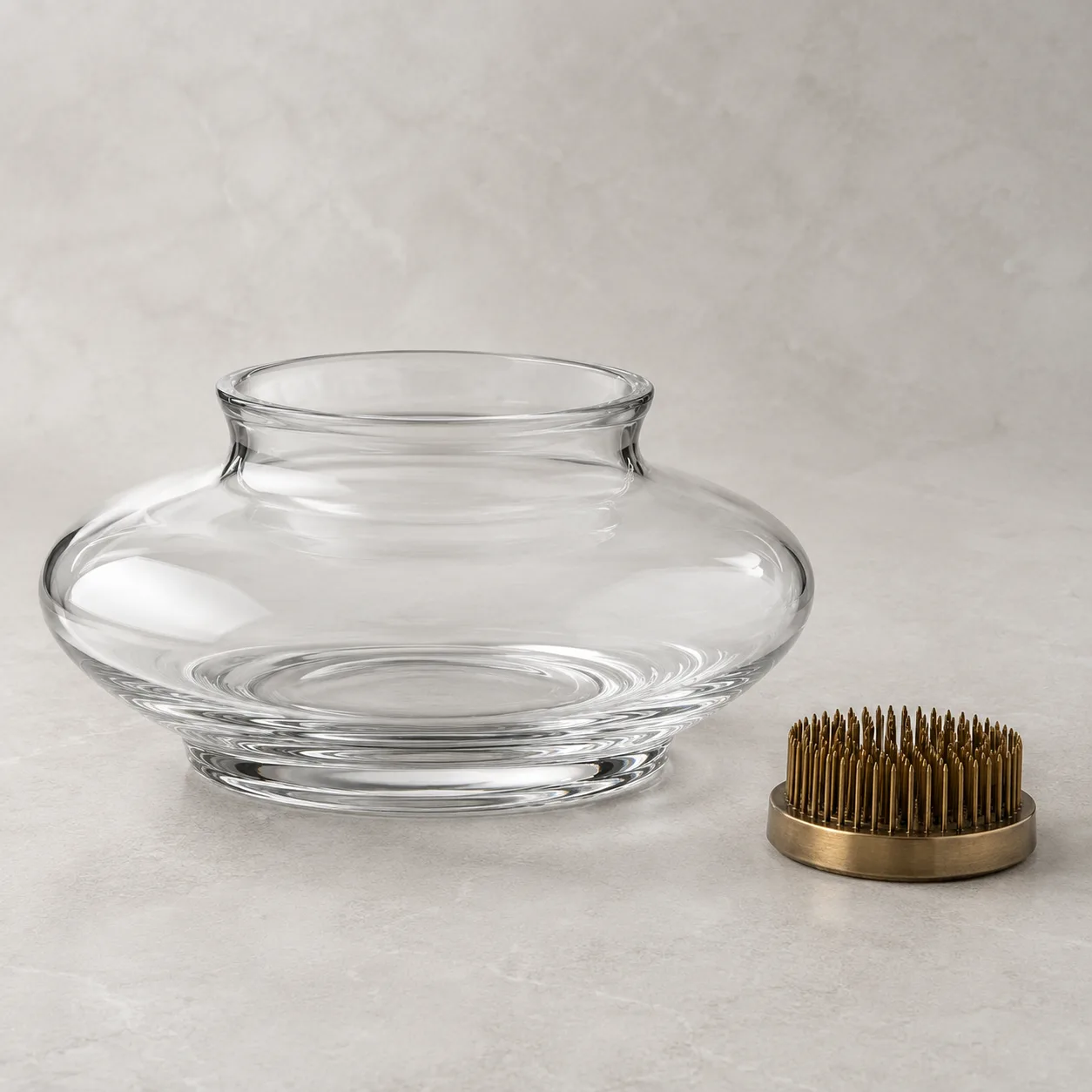Angled side view of Glass Centerpiece Vase showing the outer profile
