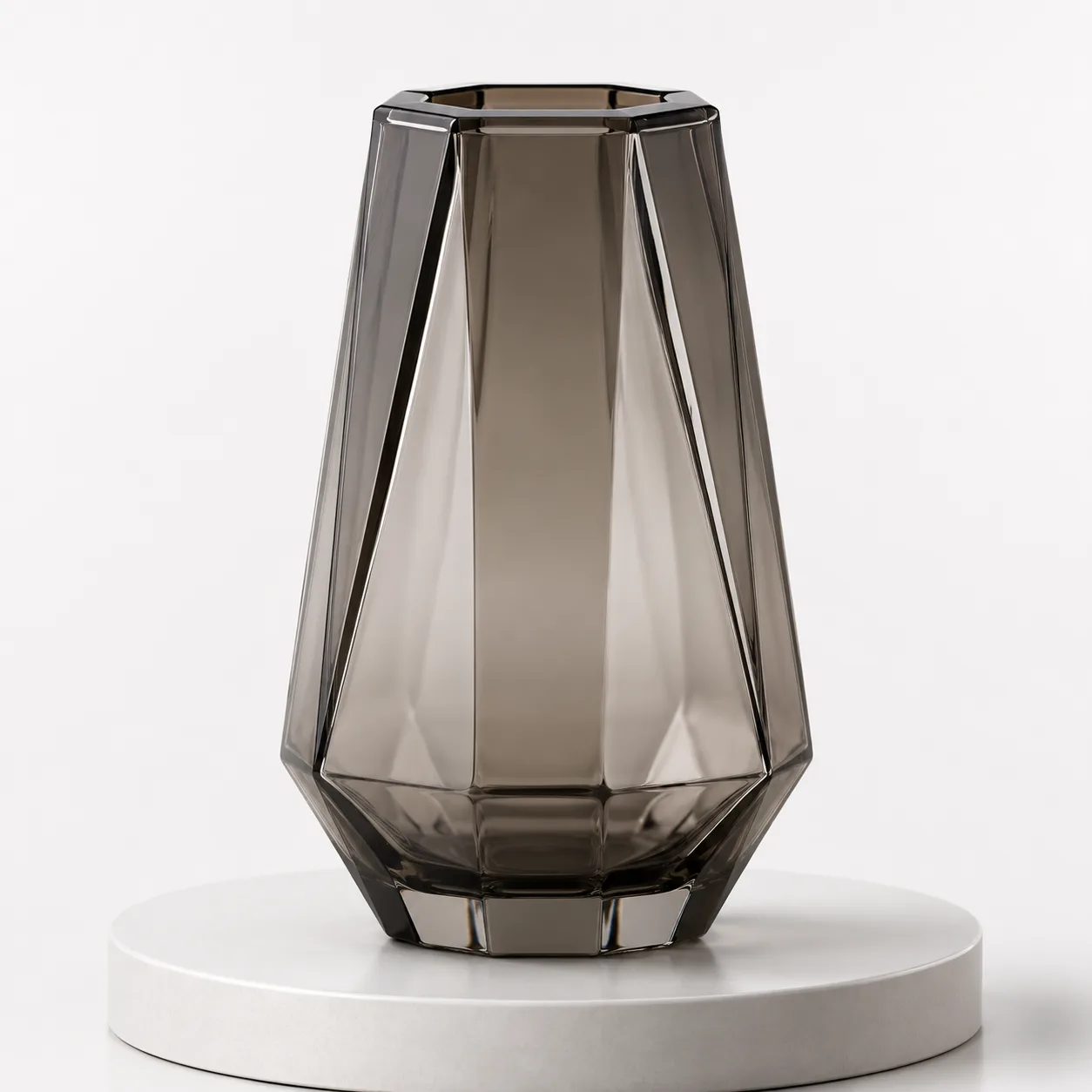 Glass Geometric Vase front view with visible geometric vase silhouette
