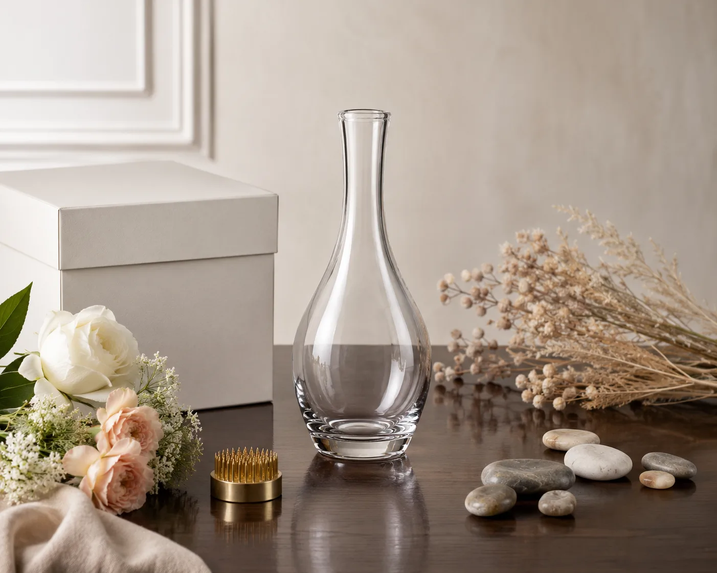 Glass Narrow-Neck Vase shown from a secondary angle with the opening and body profile visible.