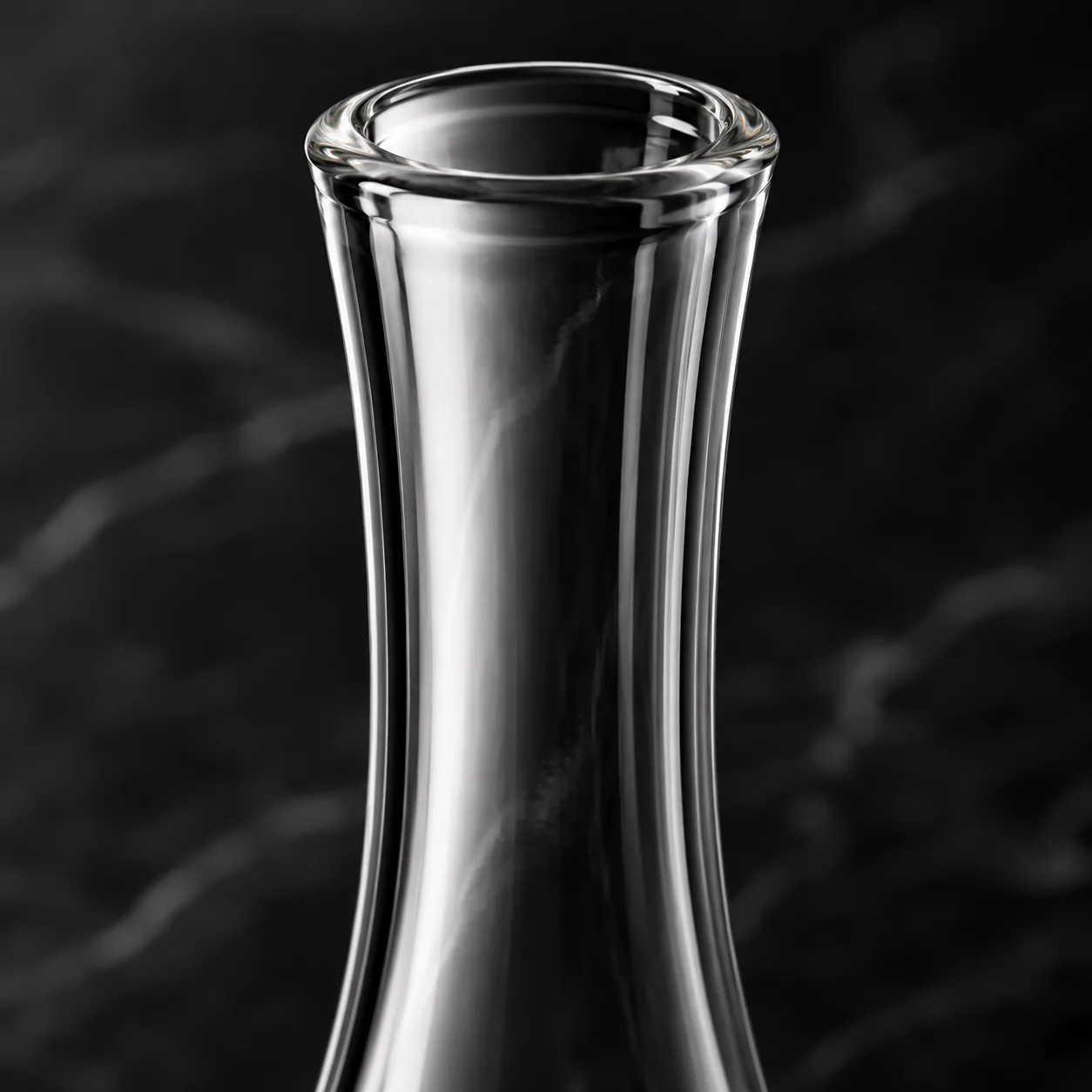 Close view of Glass Narrow-Neck Vase showing base area and color / frost finish