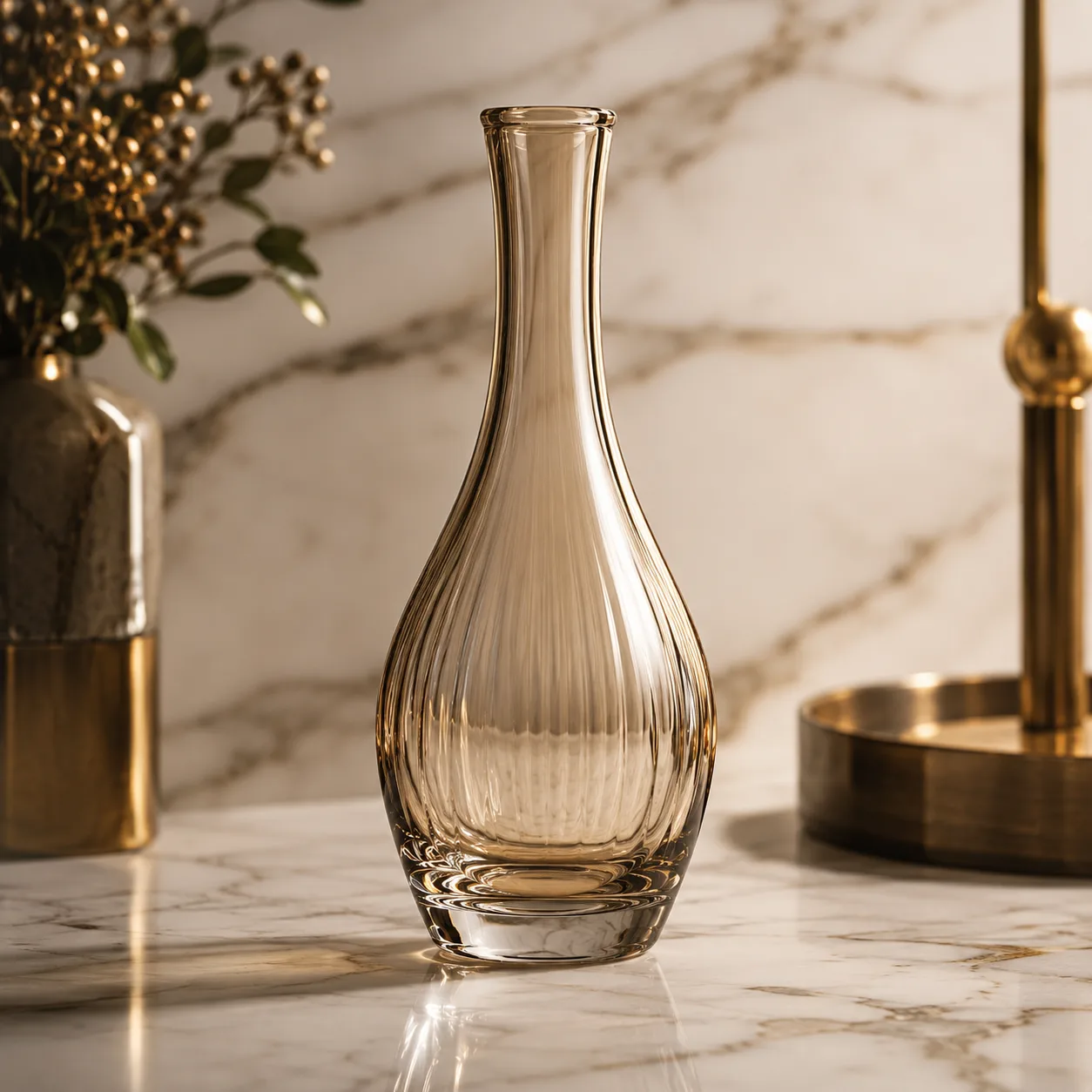 Detail view of Glass Narrow-Neck Vase showing rim or base detail