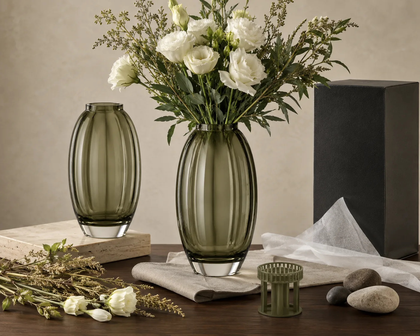 Glass Oval Vase shown from a secondary angle with the opening and body profile visible.