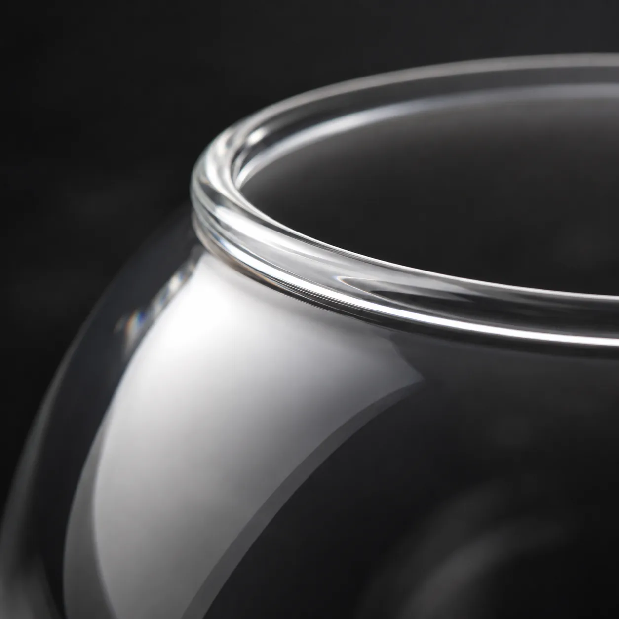 Close view of Glass Round Vase showing base area and color / frost finish
