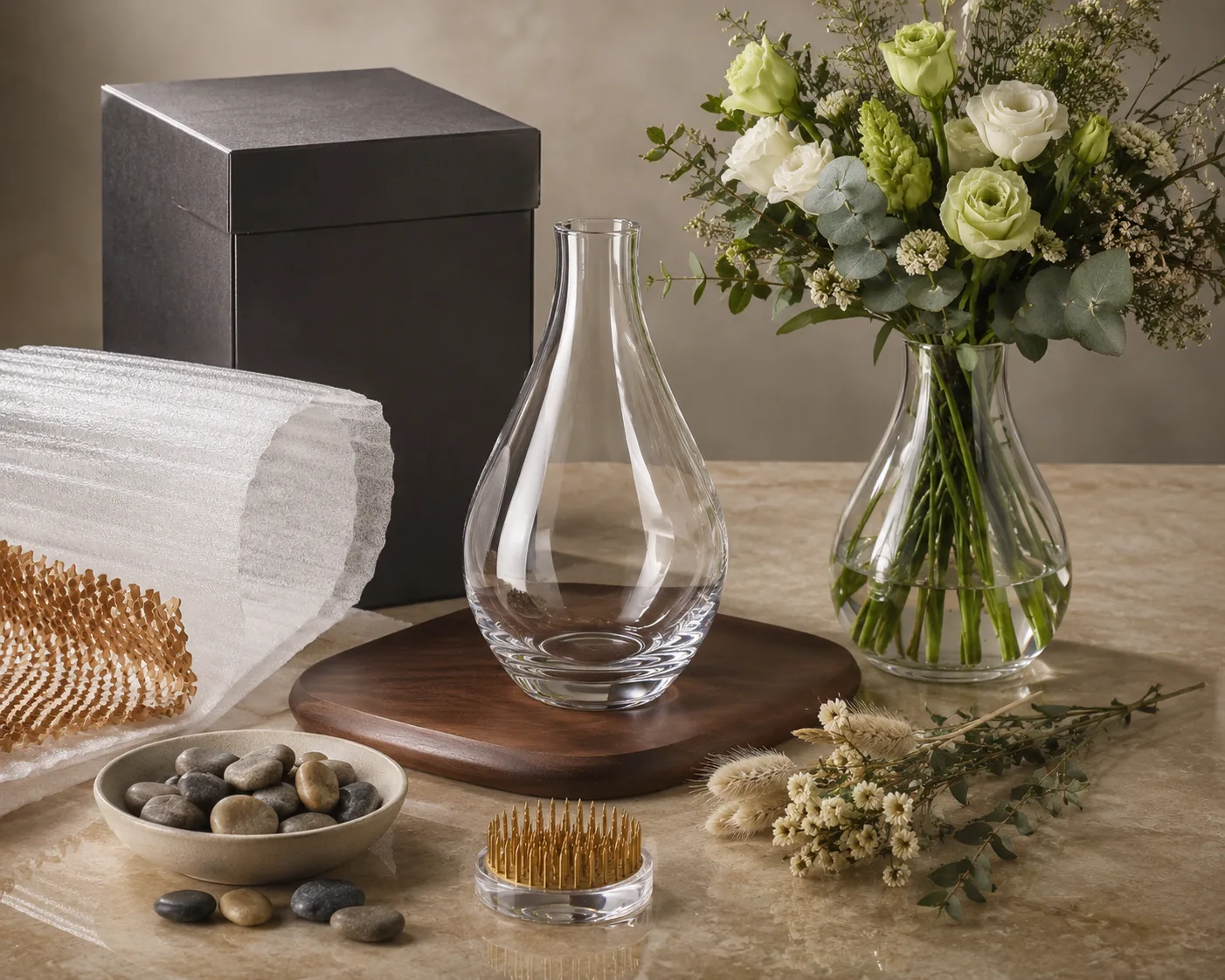 Glass Teardrop Vase shown from a secondary angle with the opening and body profile visible.