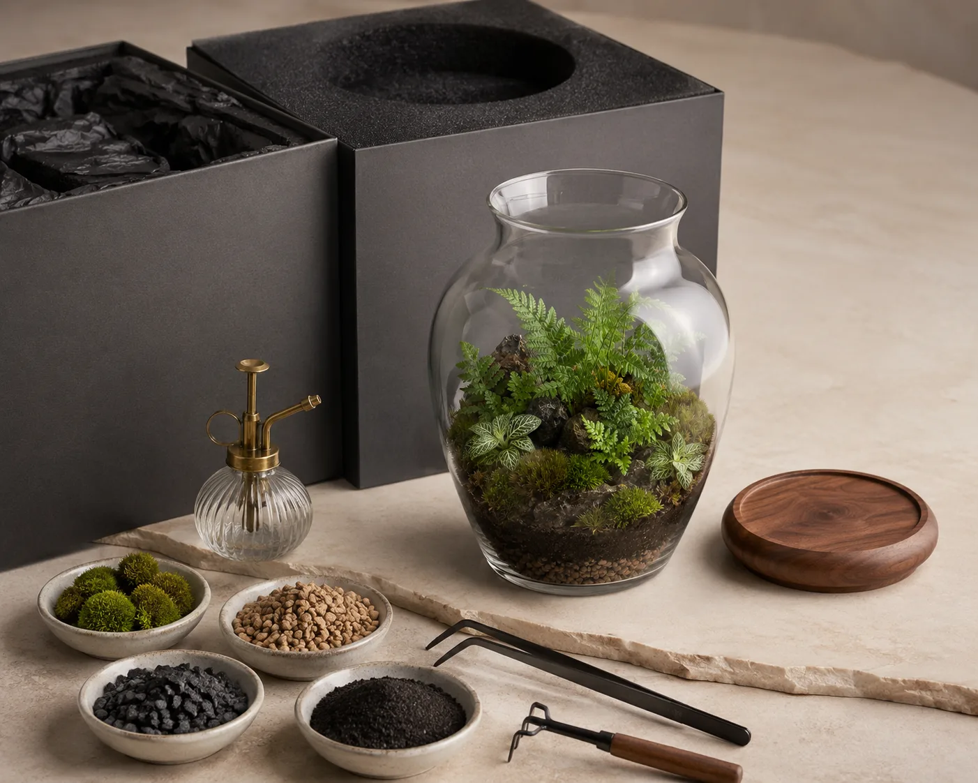 Glass Terrarium Vase shown from a secondary angle with the opening and body profile visible.