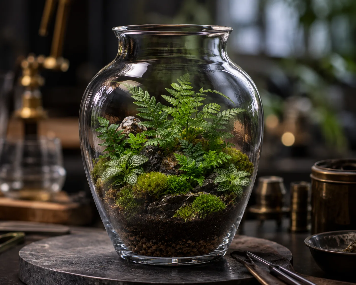 Glass Terrarium Vase in a coordinated tabletop or interior display.