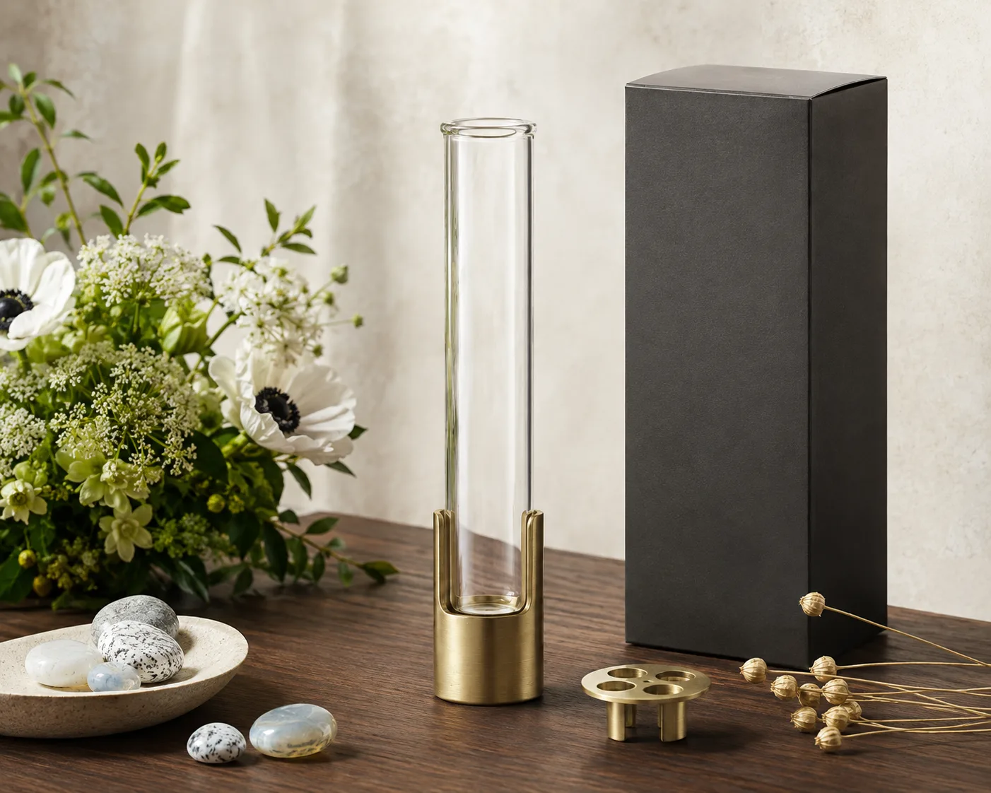 Glass Test Tube Vase shown from a secondary angle with the opening and body profile visible.