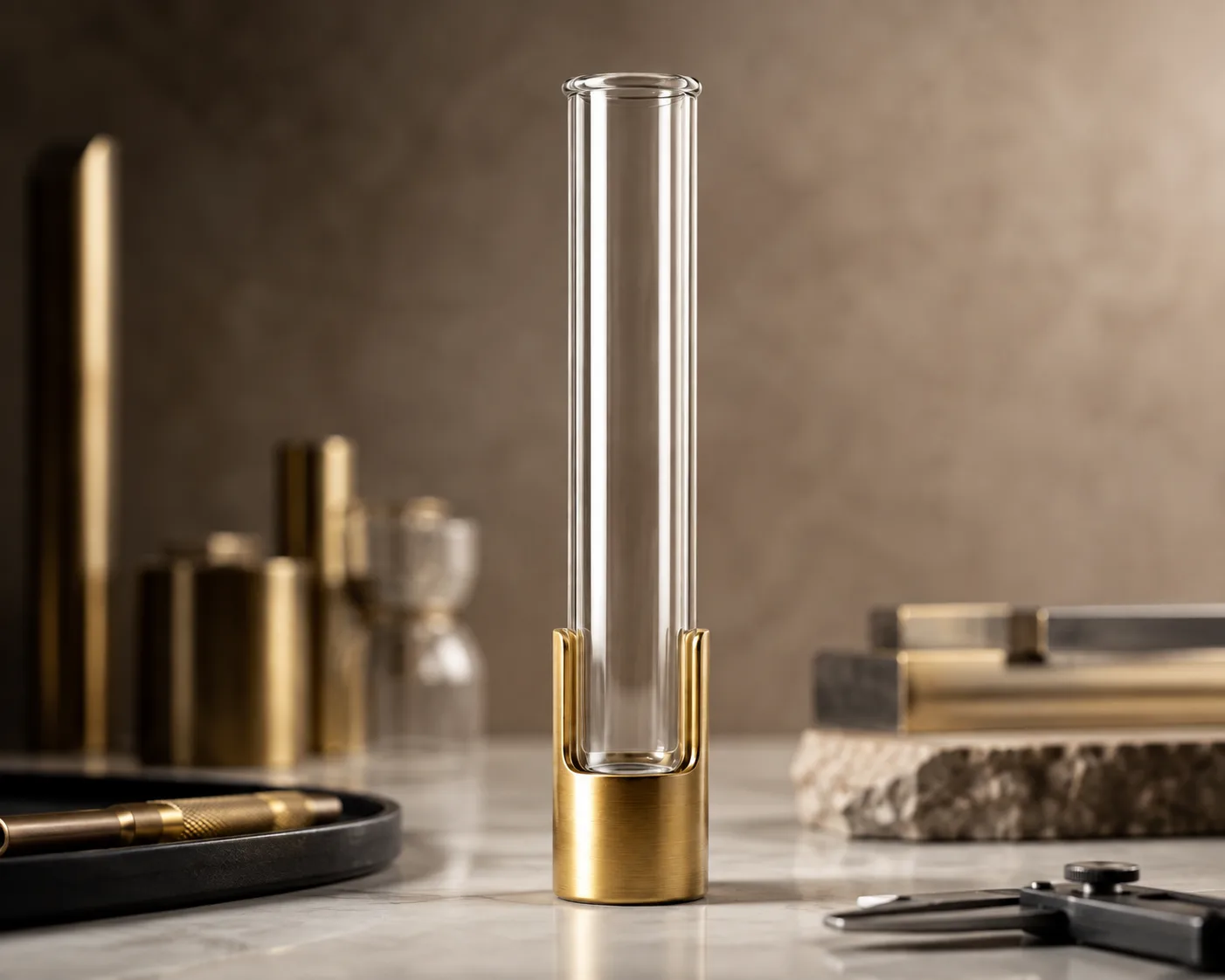 Glass Test Tube Vase in a coordinated tabletop or interior display.