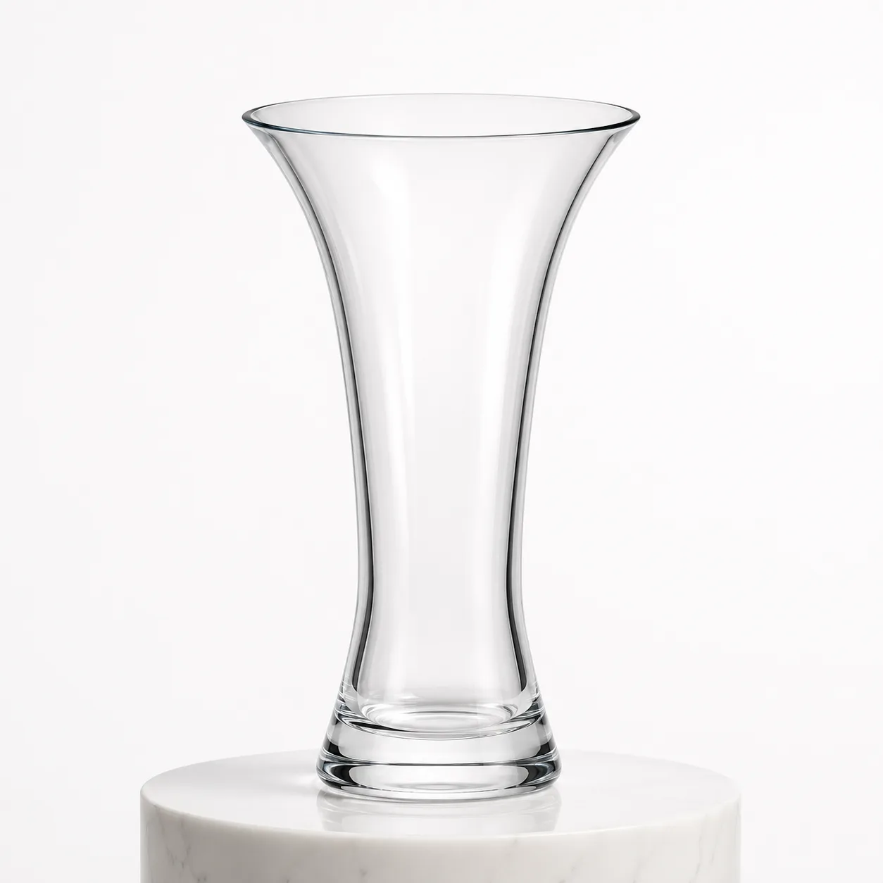 Glass Trumpet Vase front view with visible trumpet vase silhouette