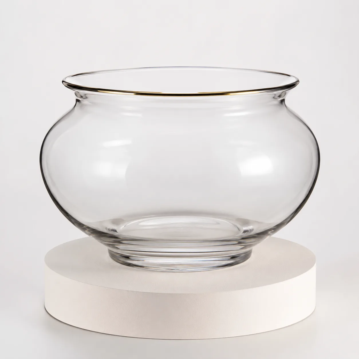 Detail view of Glass Wide-Mouth Vase showing rim or base detail