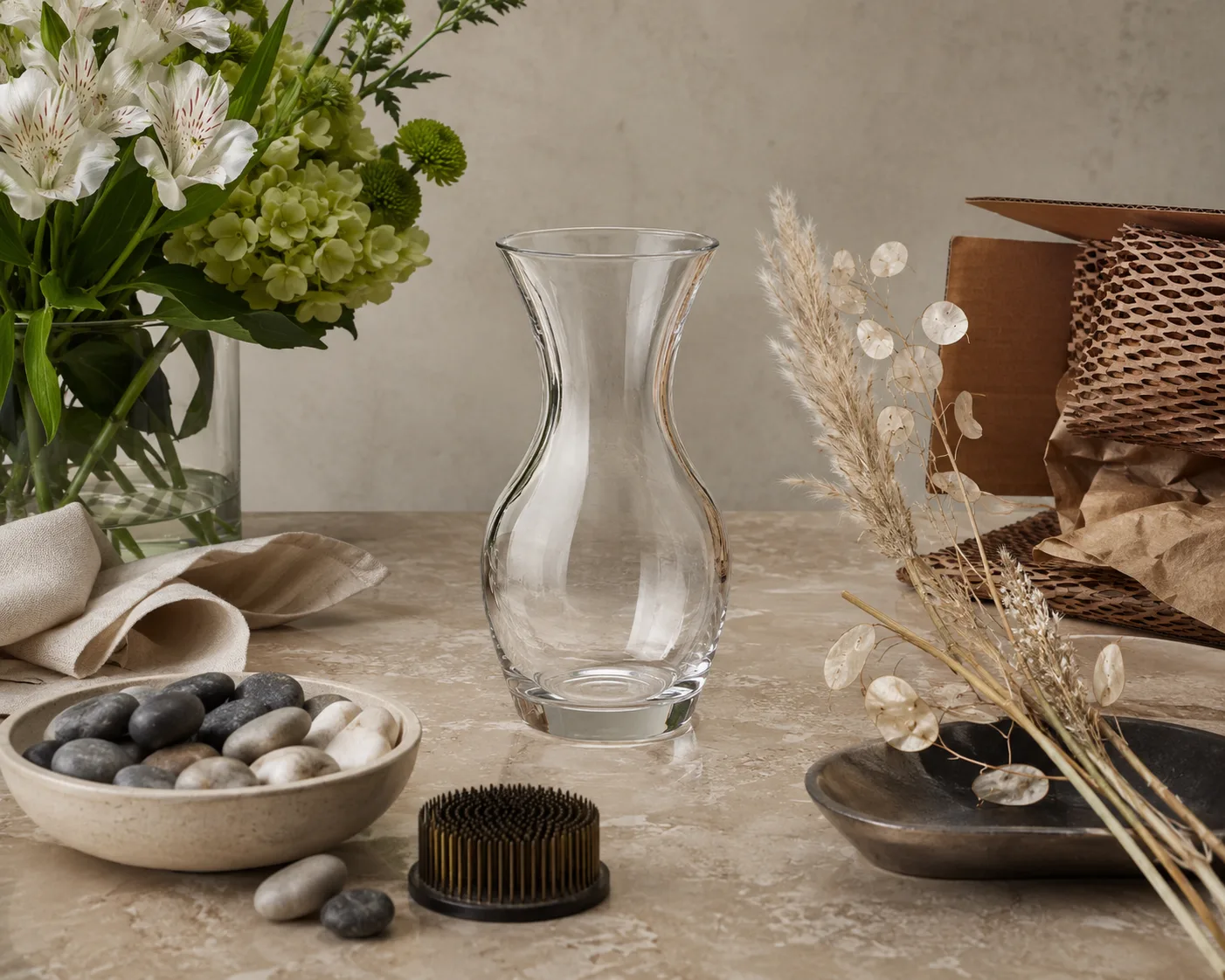 Hourglass Vase shown from a secondary angle with the opening and body profile visible.