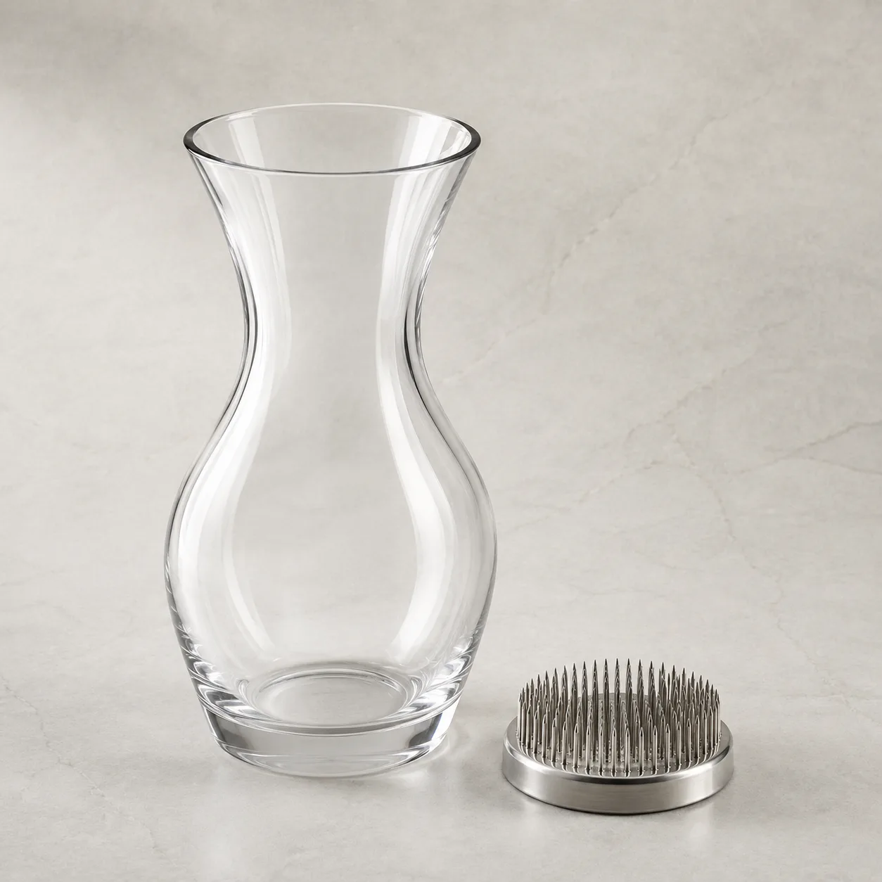 Angled side view of Hourglass Vase showing the outer profile