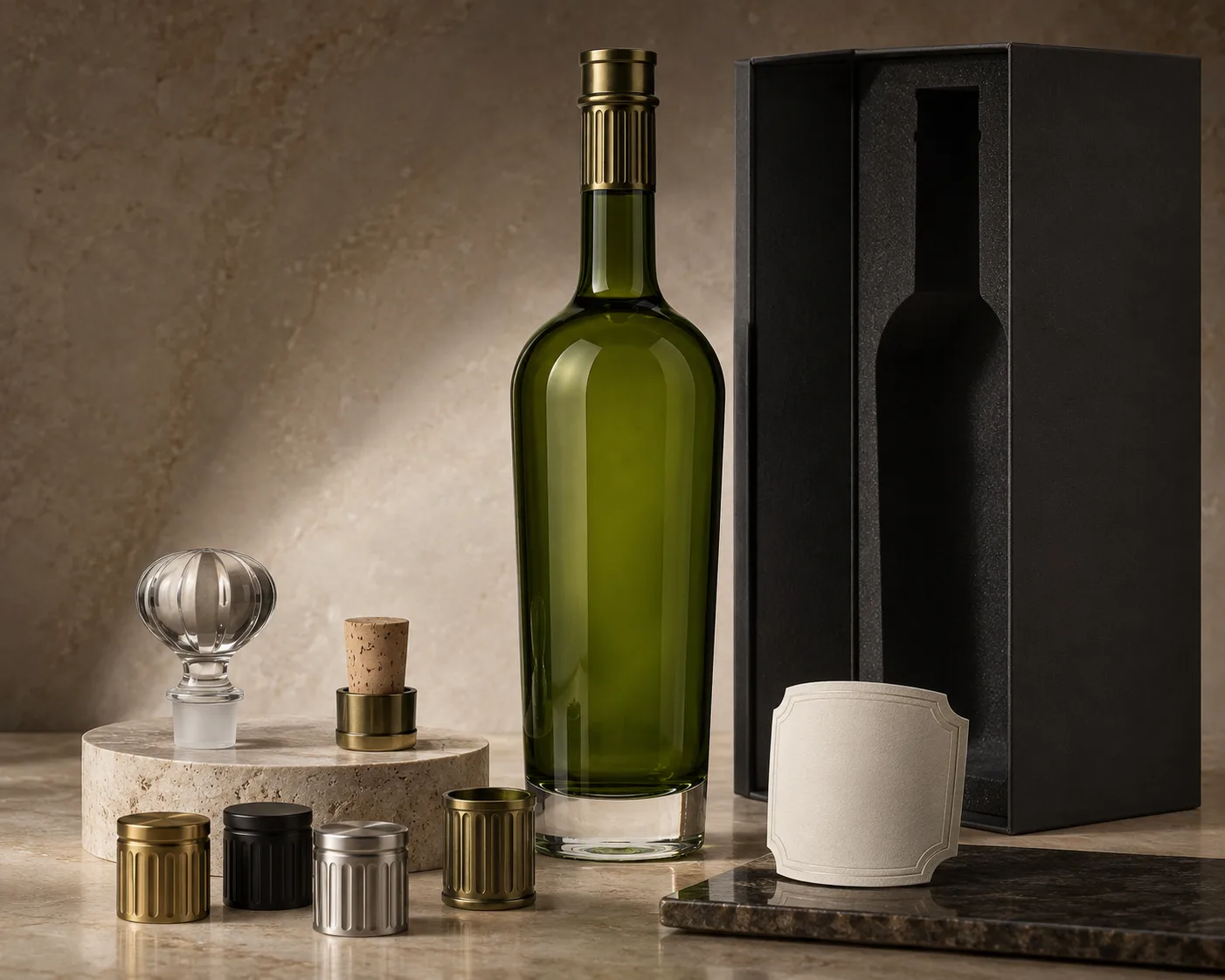 Absinthe Bottle shown from a secondary angle with the shoulder and neck visible.
