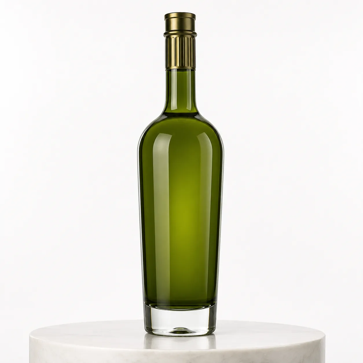 Absinthe Bottle front view with visible absinthe bottle form