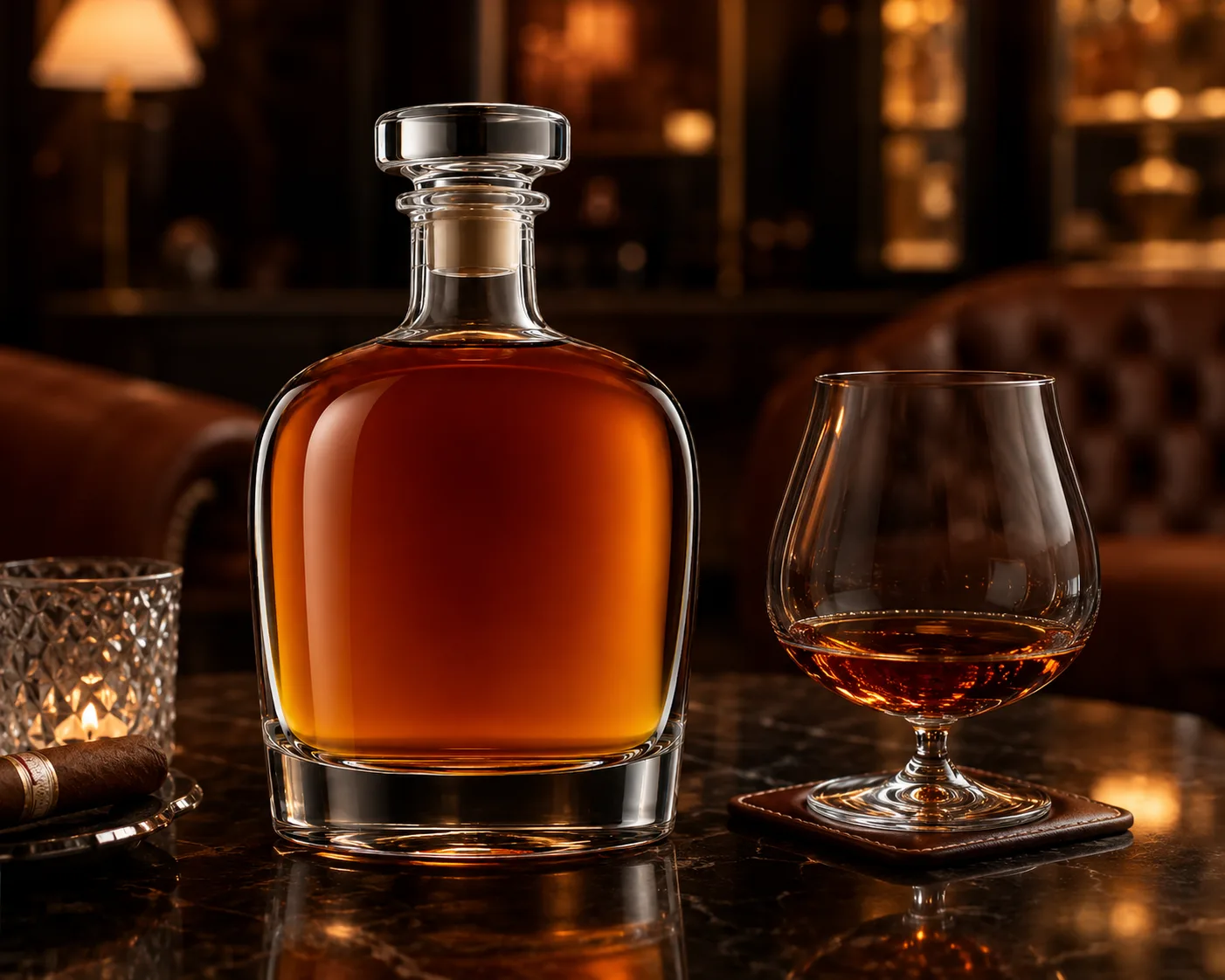 Brandy Bottle in a premium spirits packaging presentation for brandy and private-label spirit packaging.